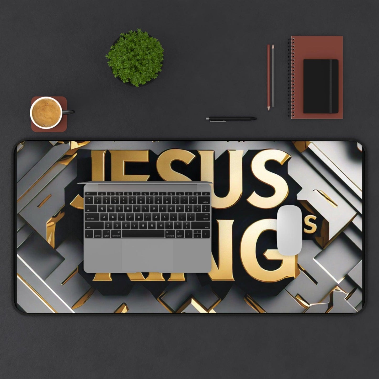"Jesus Is King" - Desk Mat - Creatively Designed Shop