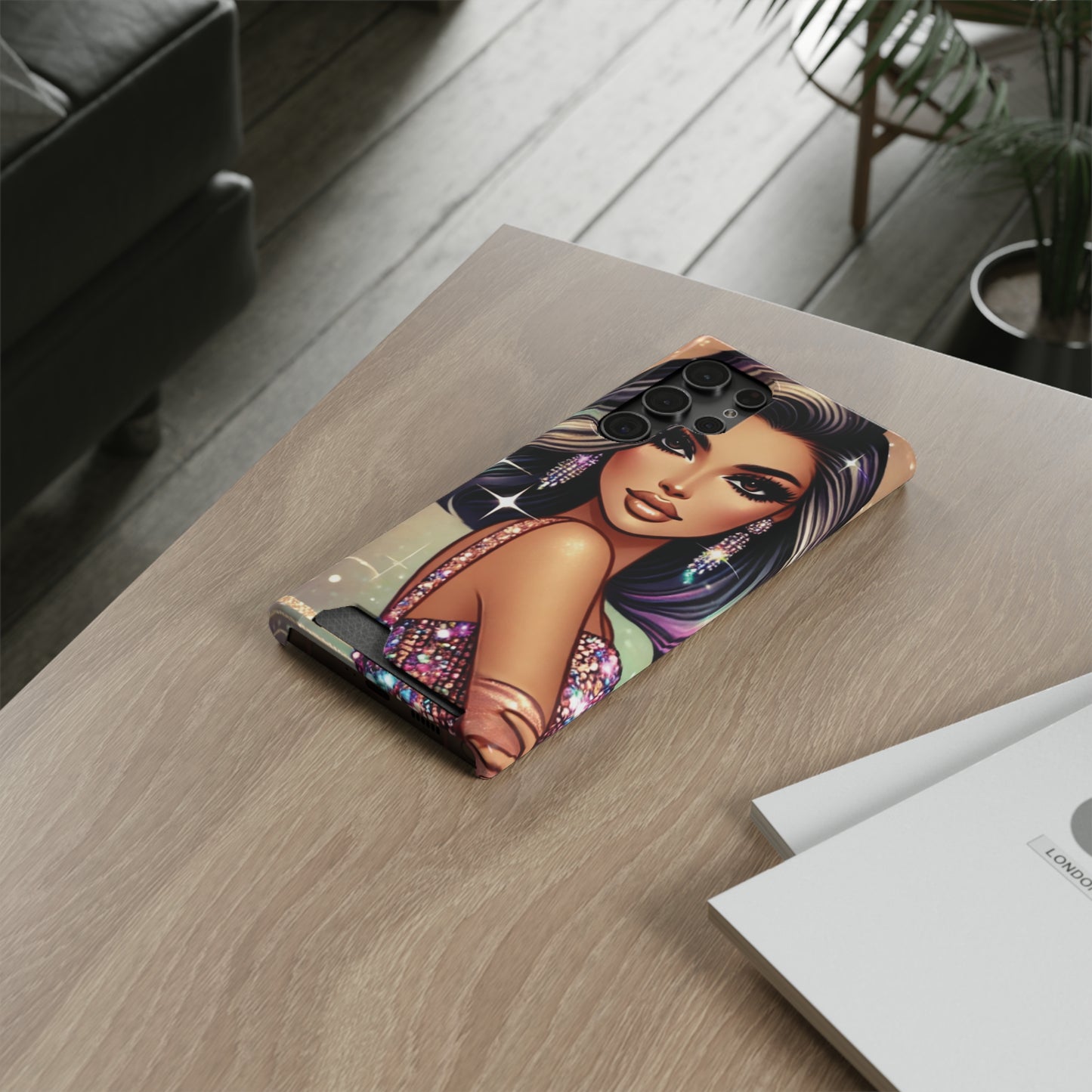 "Stunning" - Phone Case With Card Holder - Creatively Designed Shop
