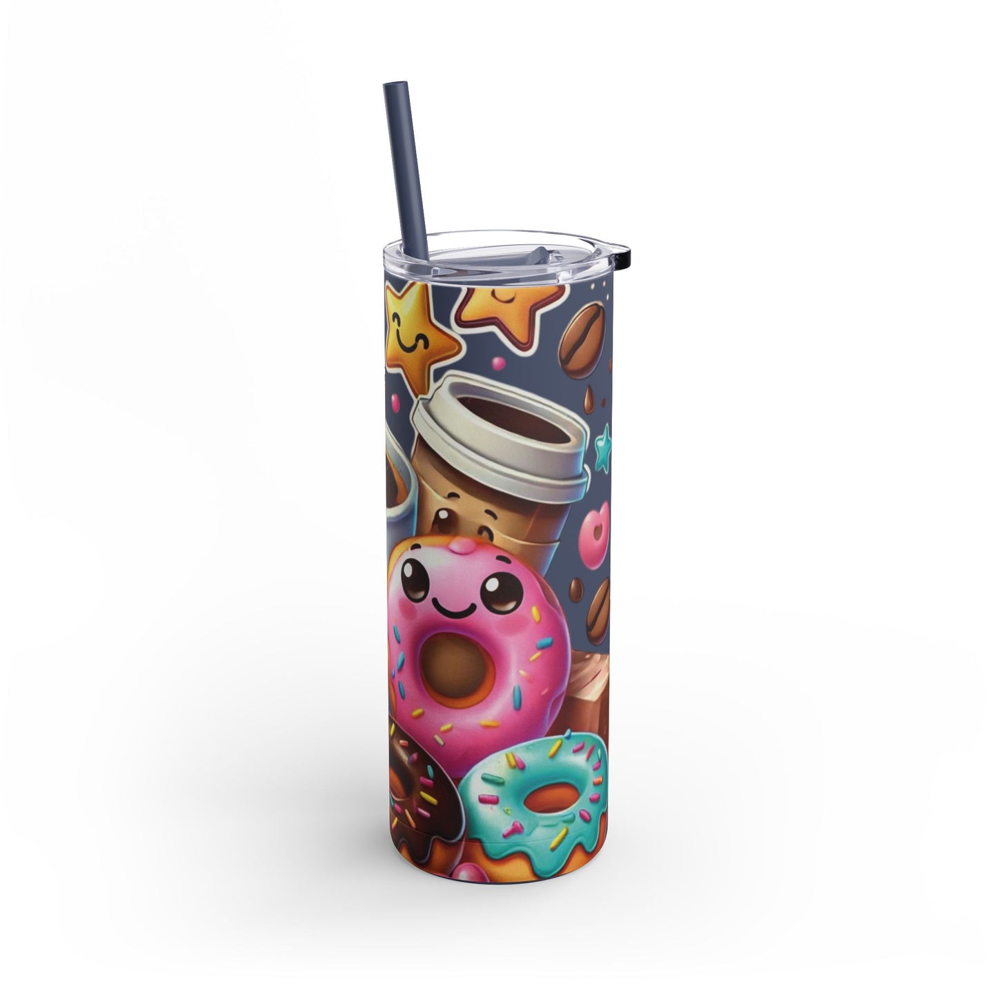 Coffee & Donuts - Maars Maker Skinny Matte Tumbler, 20oz - Creatively Designed Shop