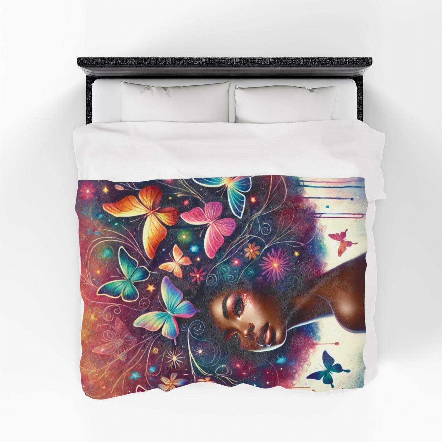 Butterfly Crowned - Velveteen Plush Blanket