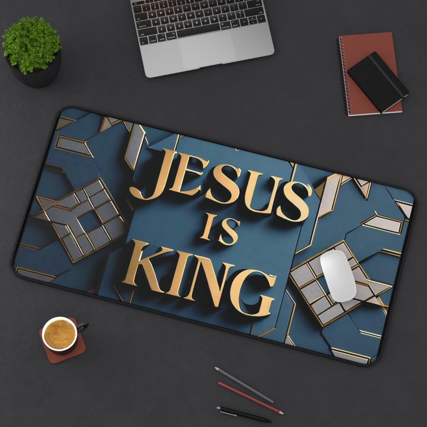 "Jesus is King" - Desk Mat - Creatively Designed Shop