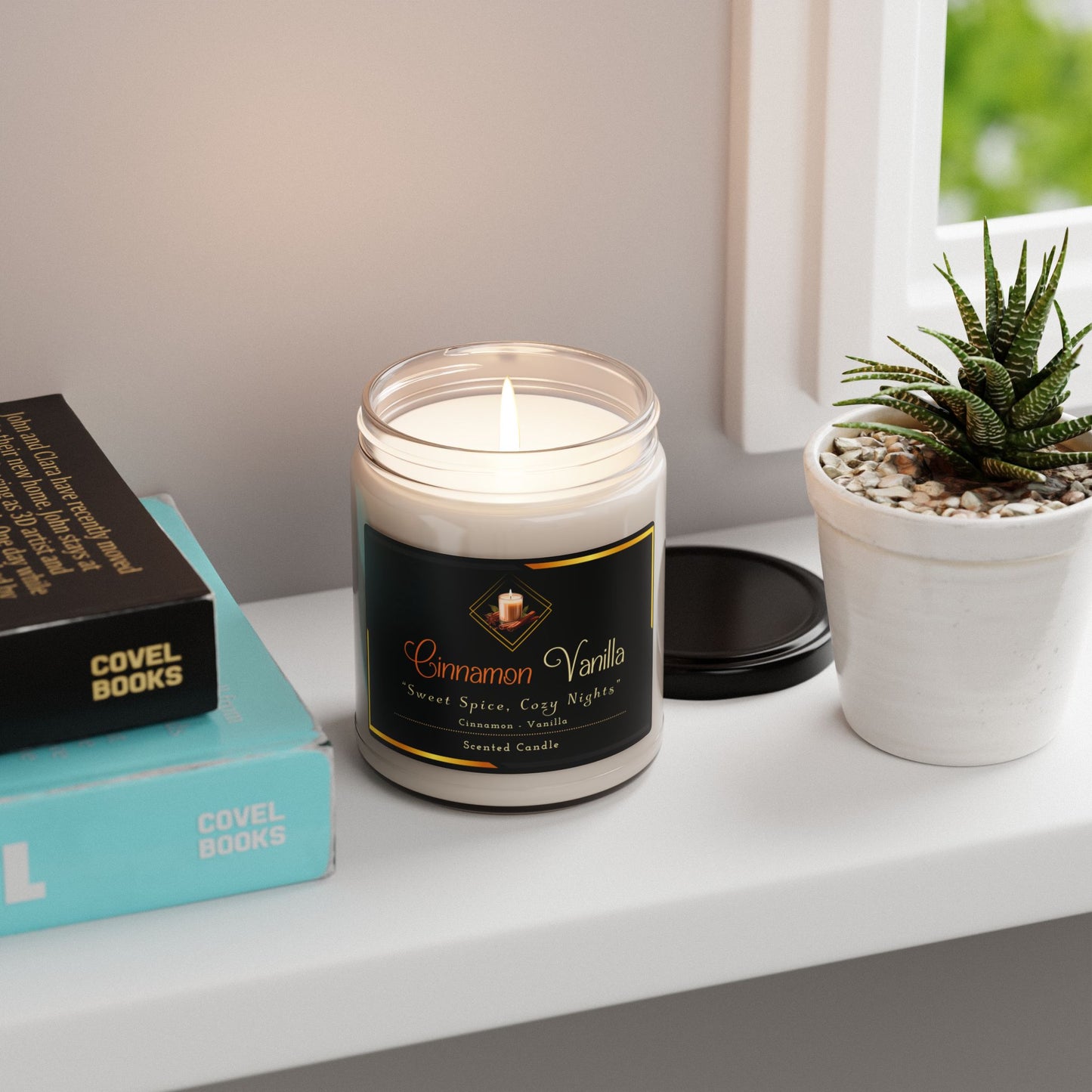 Cinnamon Vanilla - Scented Soy Candle, 9oz