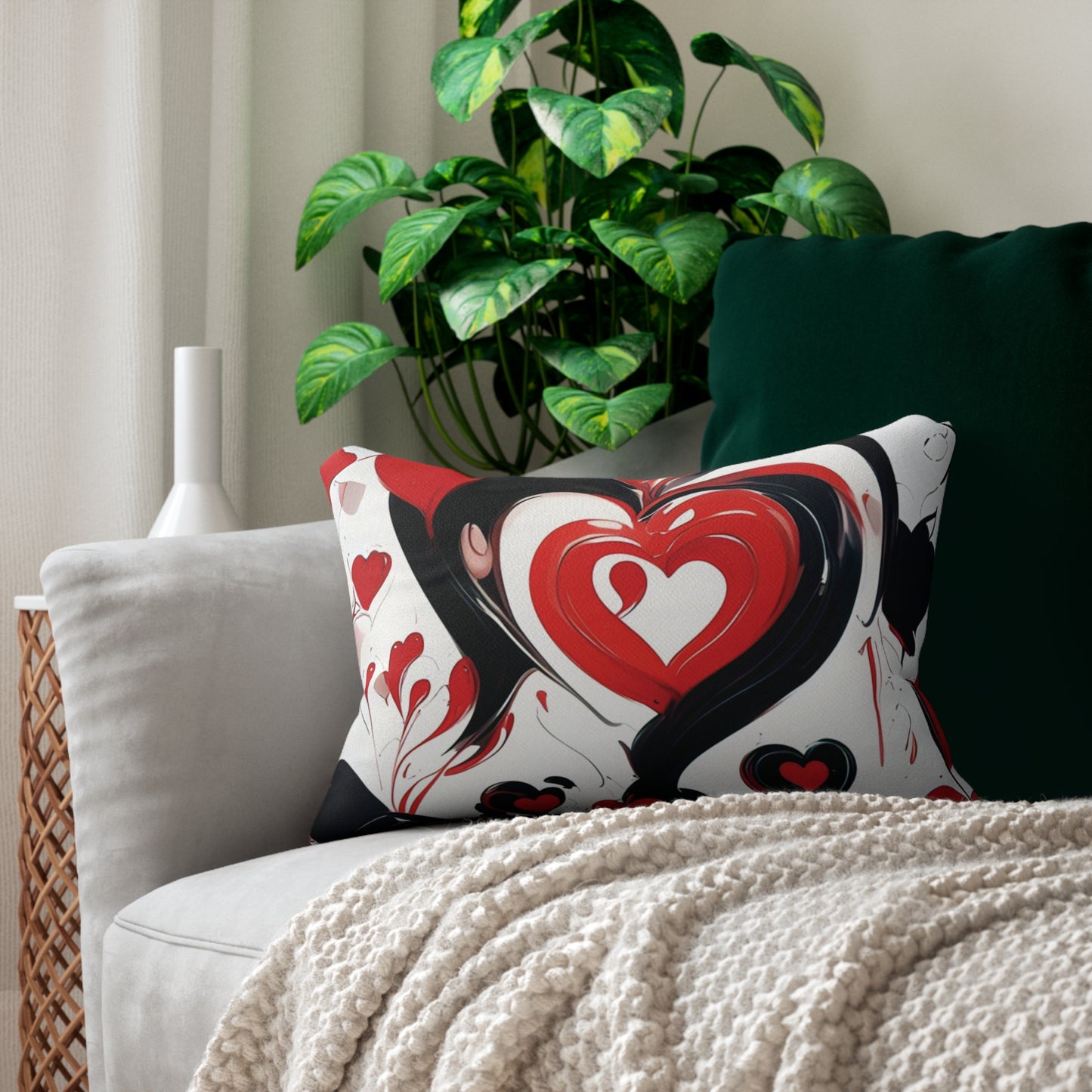 Hearts & Love - Spun Polyester Lumbar Pillow - Creatively Designed Shop