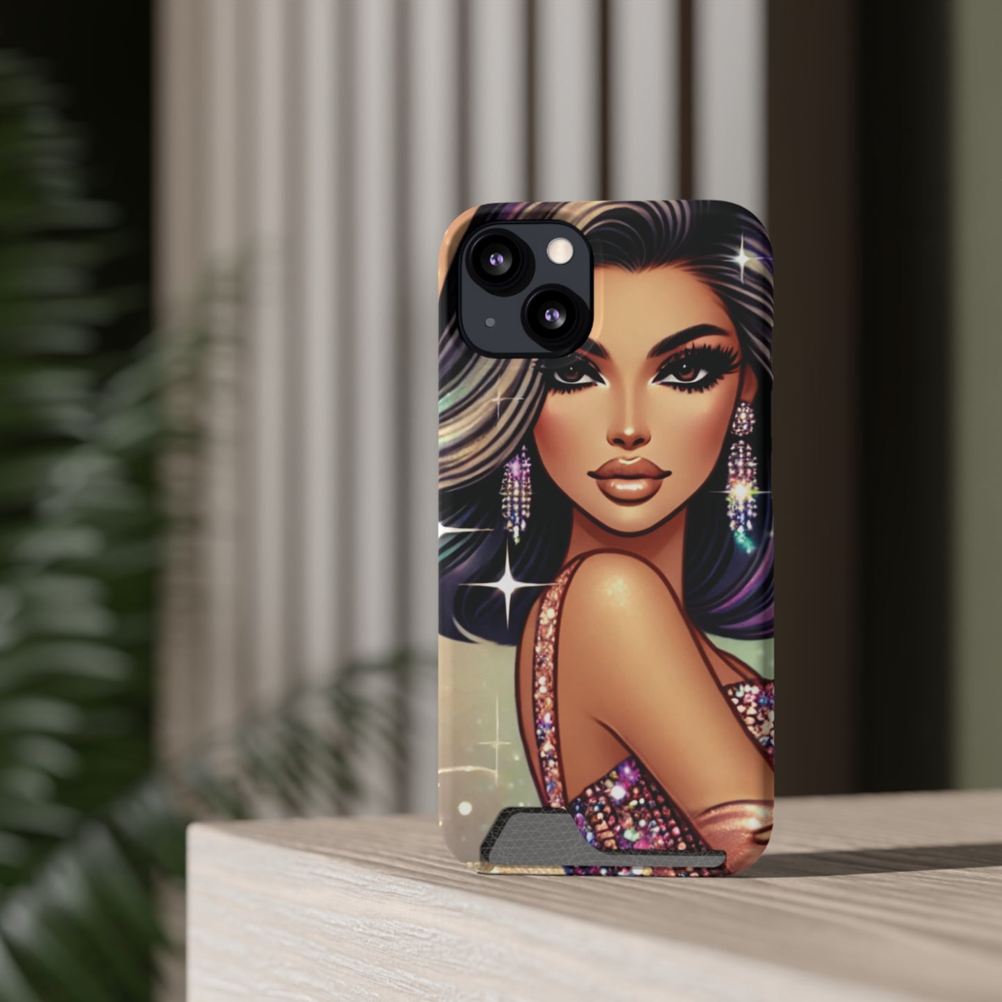 "Stunning" - Phone Case With Card Holder - Creatively Designed Shop