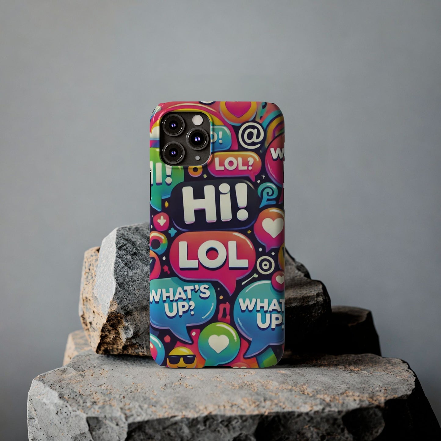 "Text Bubbles" - Slim Phone Cases - Creatively Designed Shop