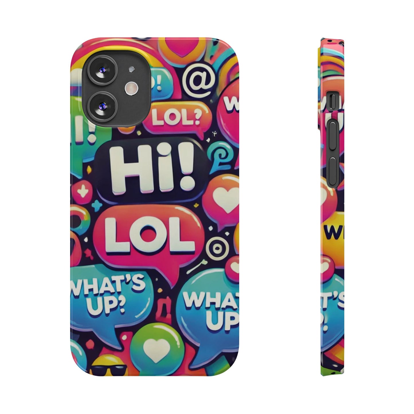 "Text Bubbles" - Slim Phone Cases - Creatively Designed Shop