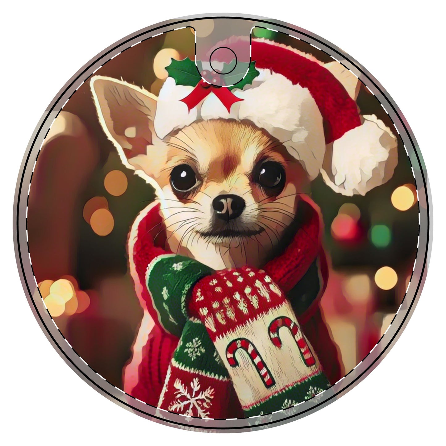 Merry Chihuahua Christmas - Ceramic Decoration Ornament, (1pc) - Creatively Designed Shop