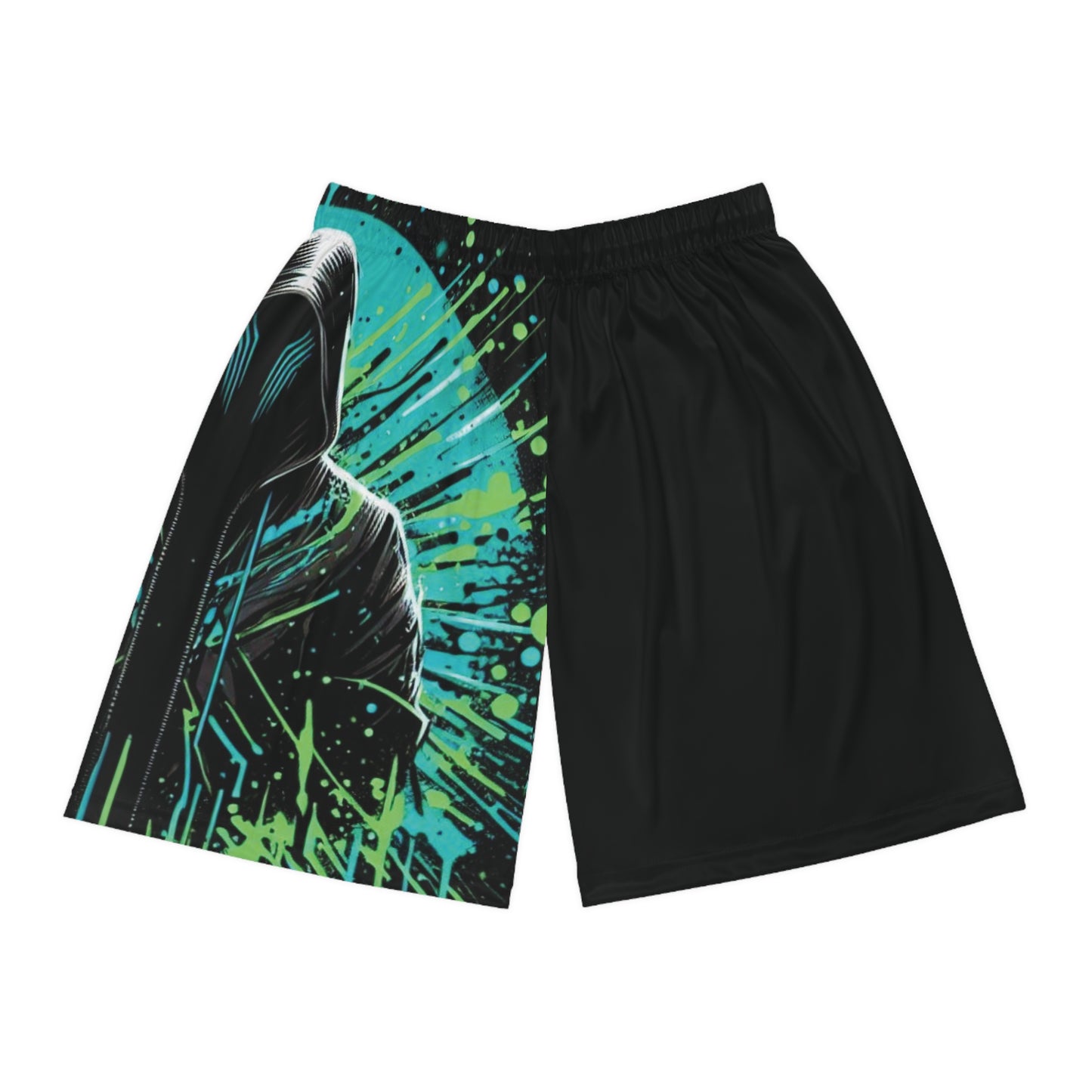 Mystery in Splatter - Basketball Shorts (AOP) - Creatively Designed Shop