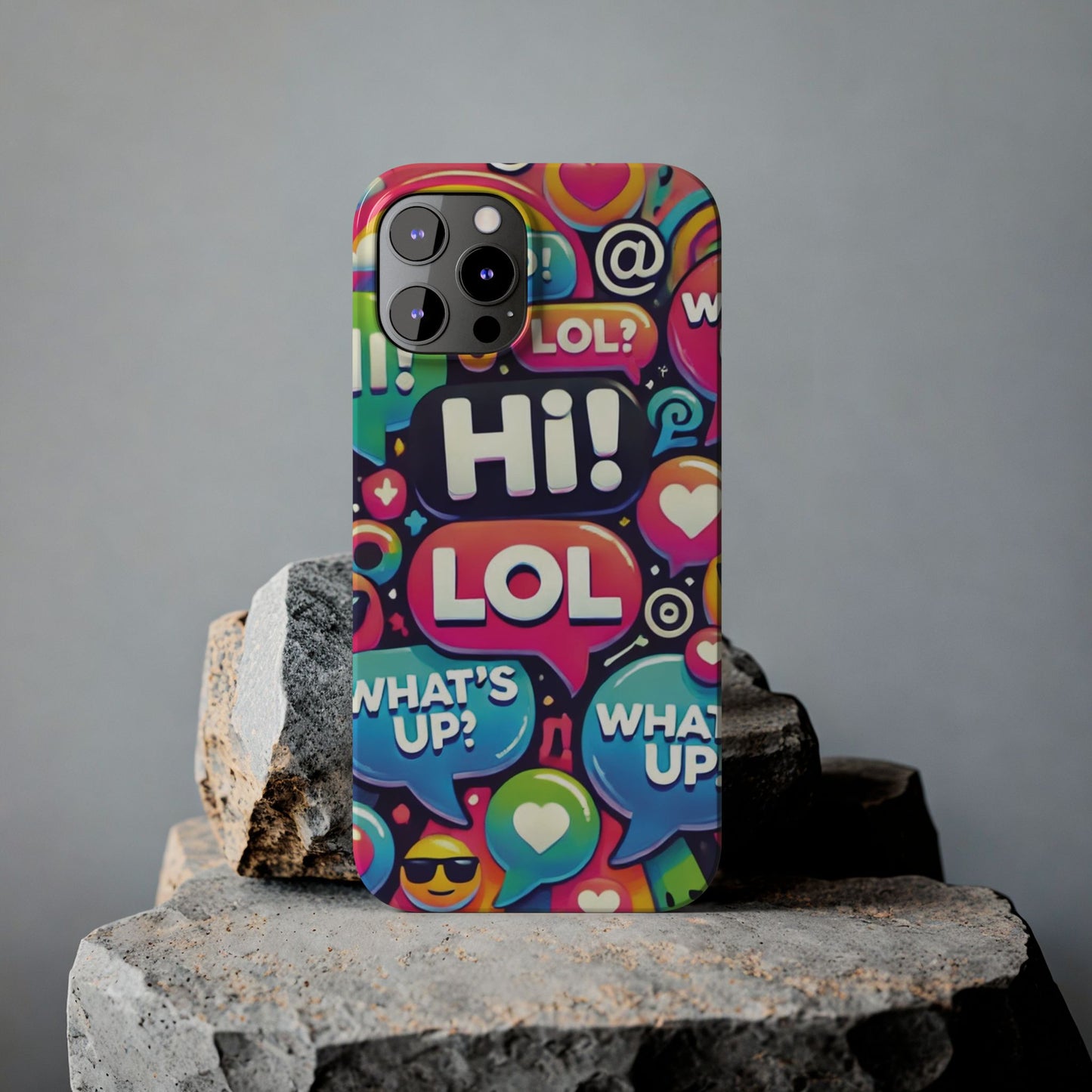 "Text Bubbles" - Slim Phone Cases - Creatively Designed Shop