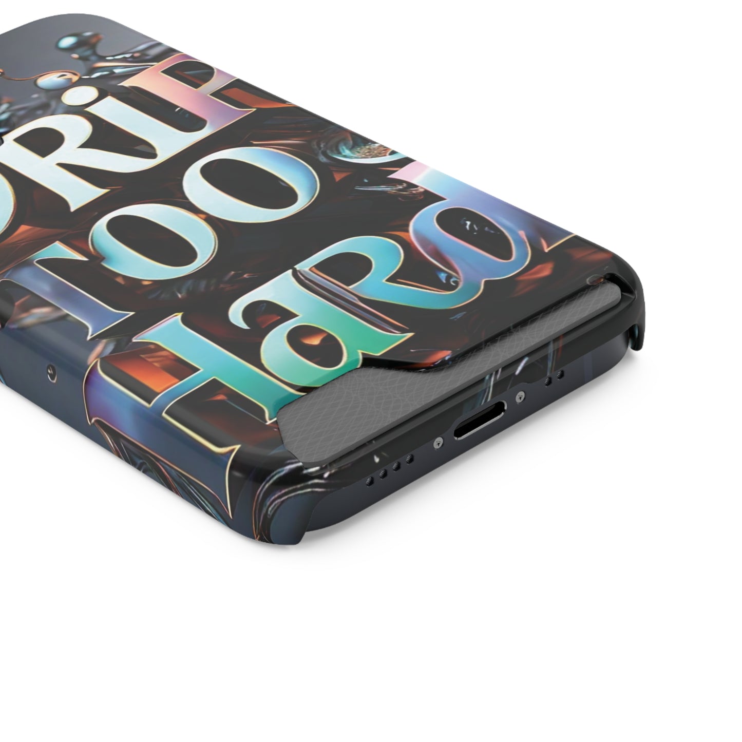 "Drip Too Hard" - Phone Case With Card Holder - Creatively Designed Shop