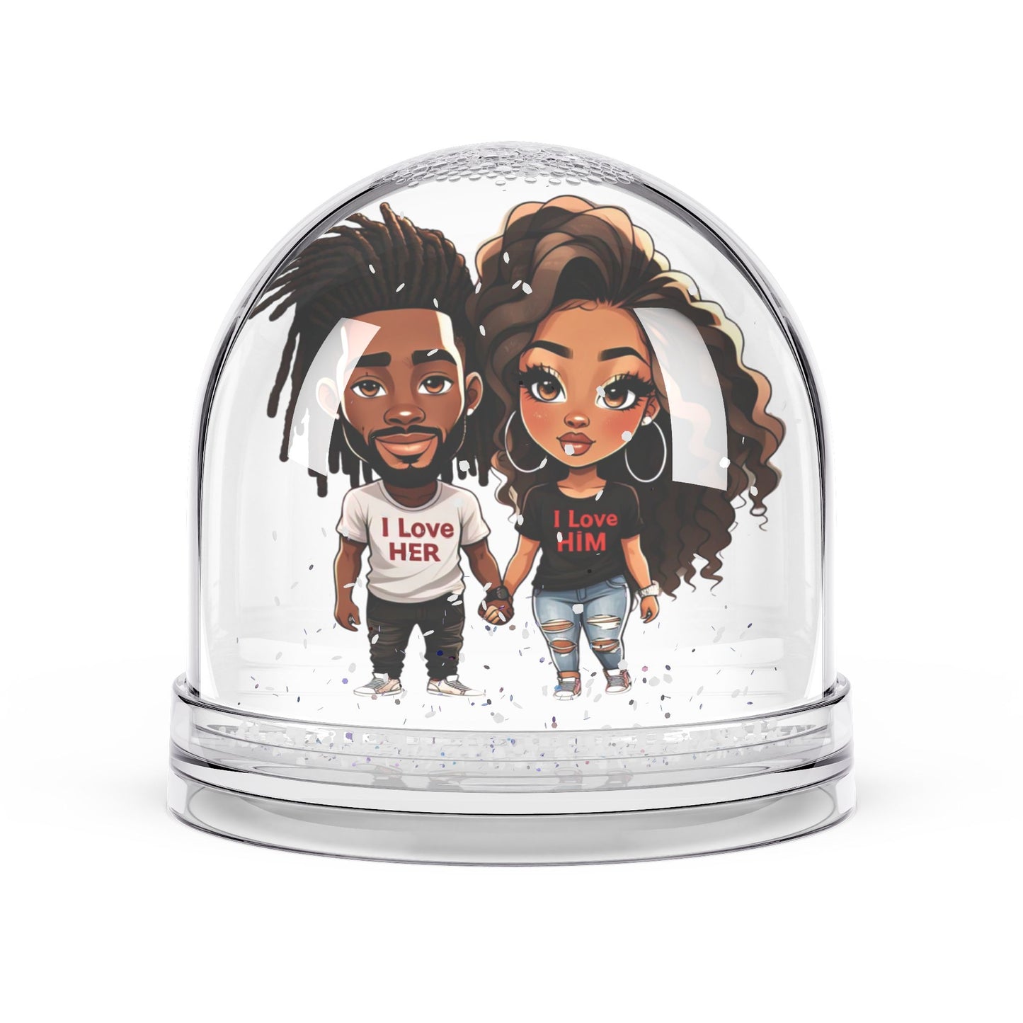 I Love Her, I Love Him - Love Snow Globe - Creatively Designed Shop