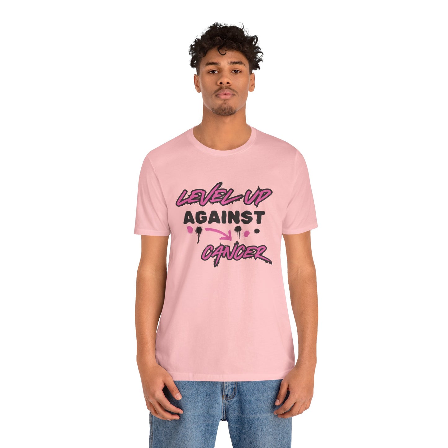 Level Up Against Cancer - Unisex Jersey Short Sleeve Tee