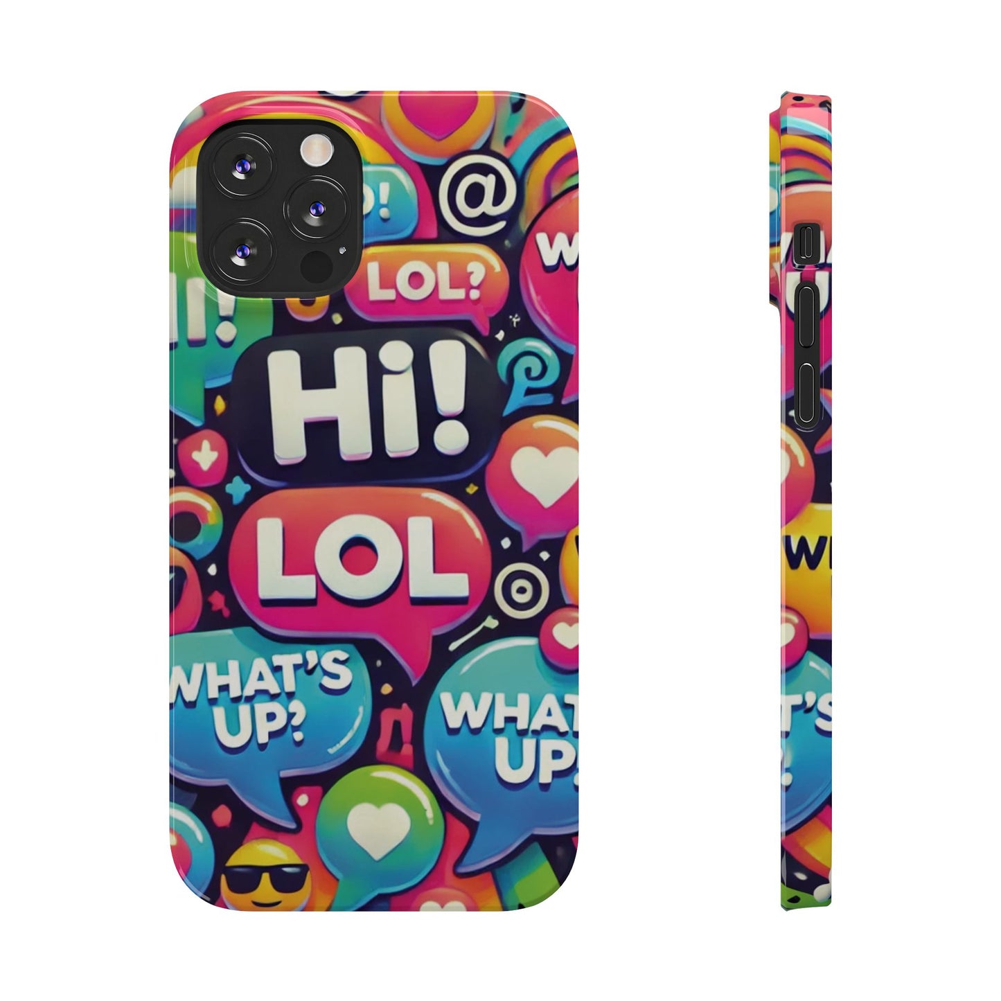 "Text Bubbles" - Slim Phone Cases - Creatively Designed Shop