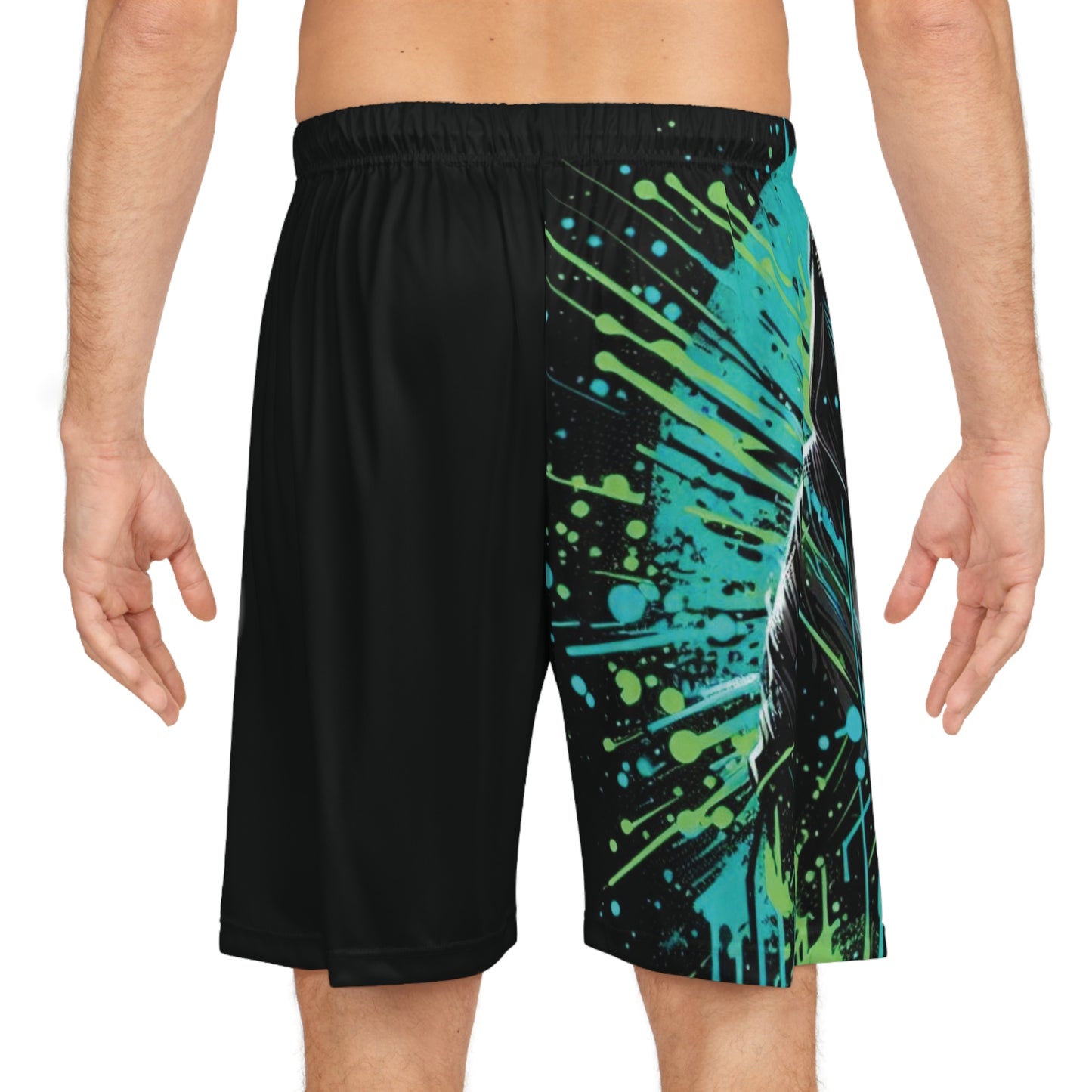 Mystery in Splatter - Basketball Shorts (AOP) - Creatively Designed Shop