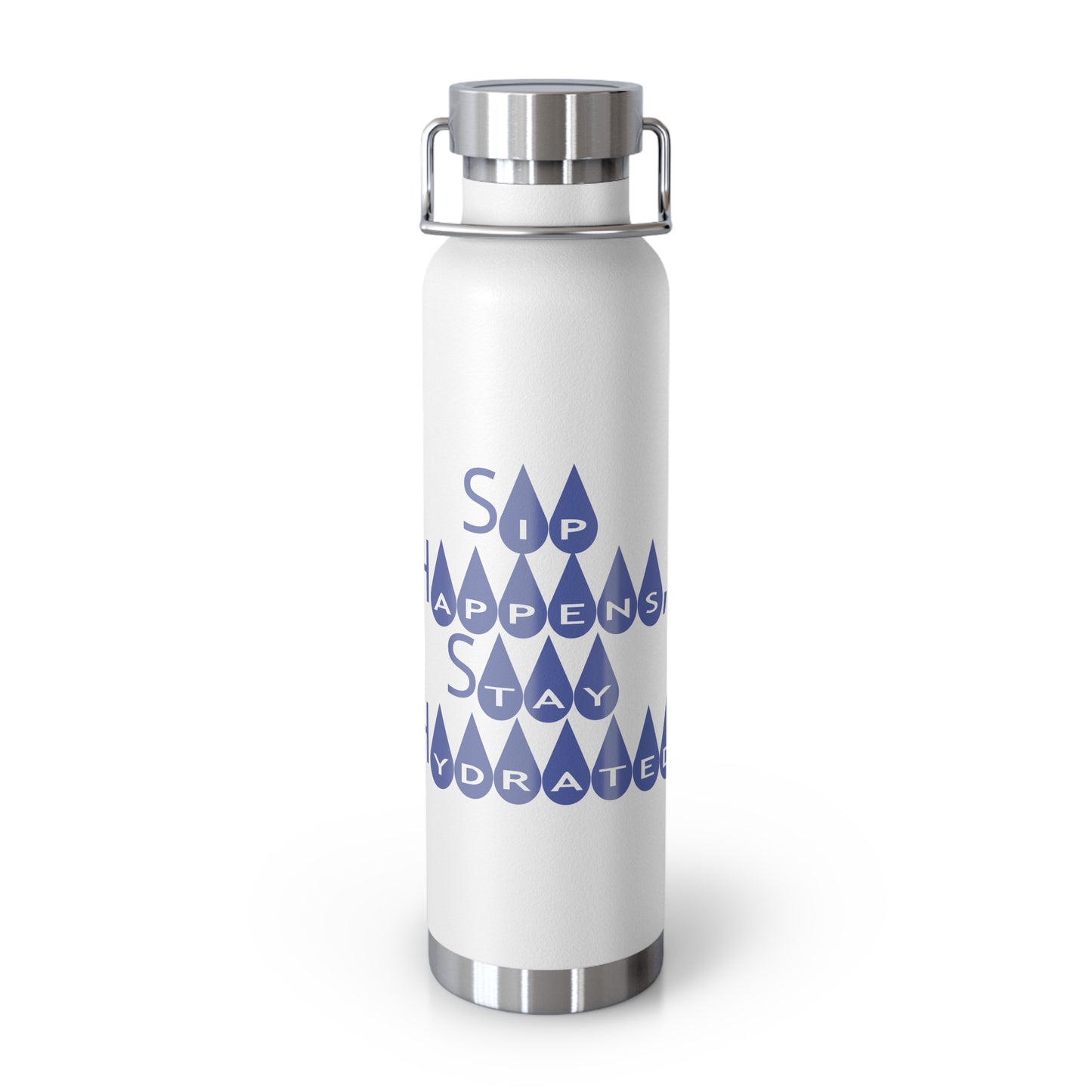 "Sip Happens, Stay Hydrated! - Copper Vacuum Insulated Bottle, 22oz - Creatively Designed Shop