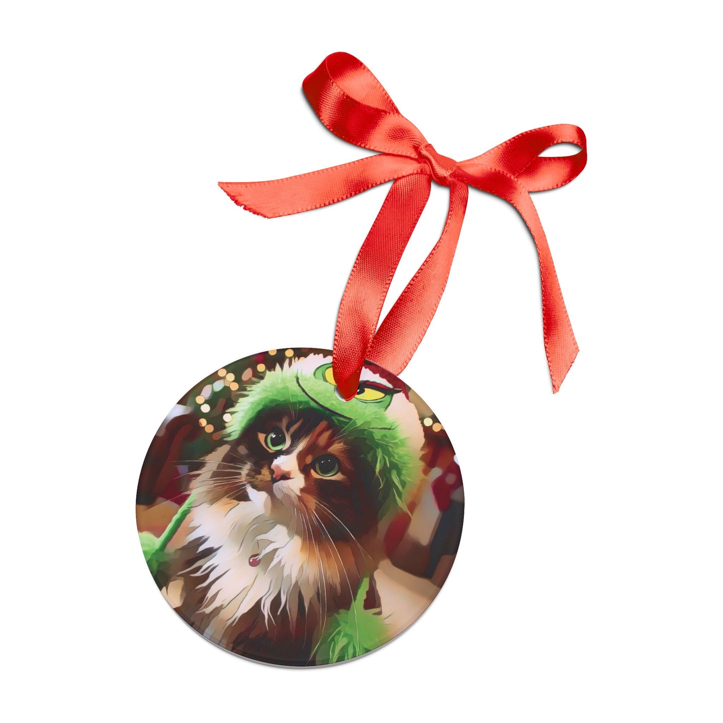 "A Very Grinch Christmas - Acrylic Ornament with Ribbon - Creatively Designed Shop