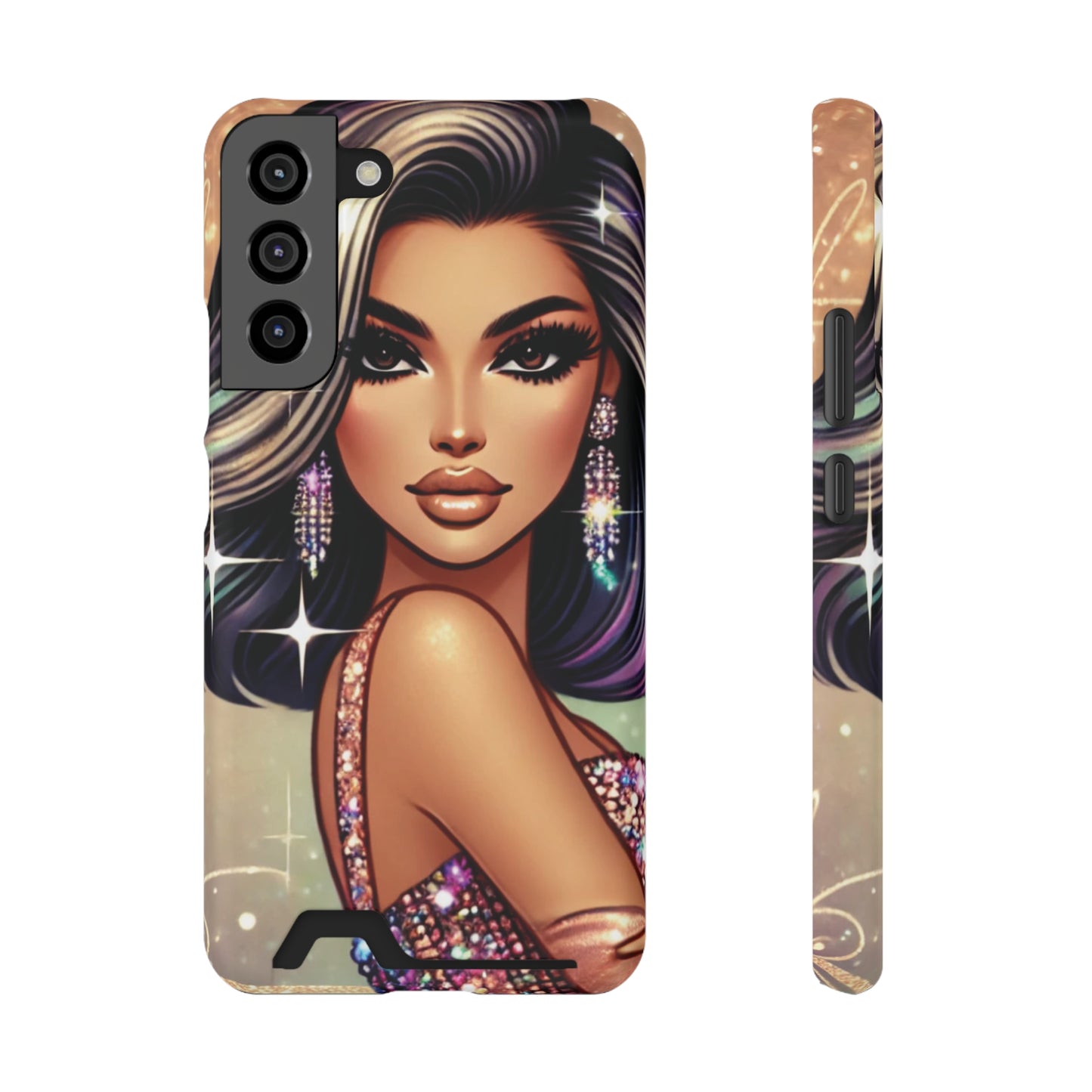 "Stunning" - Phone Case With Card Holder - Creatively Designed Shop