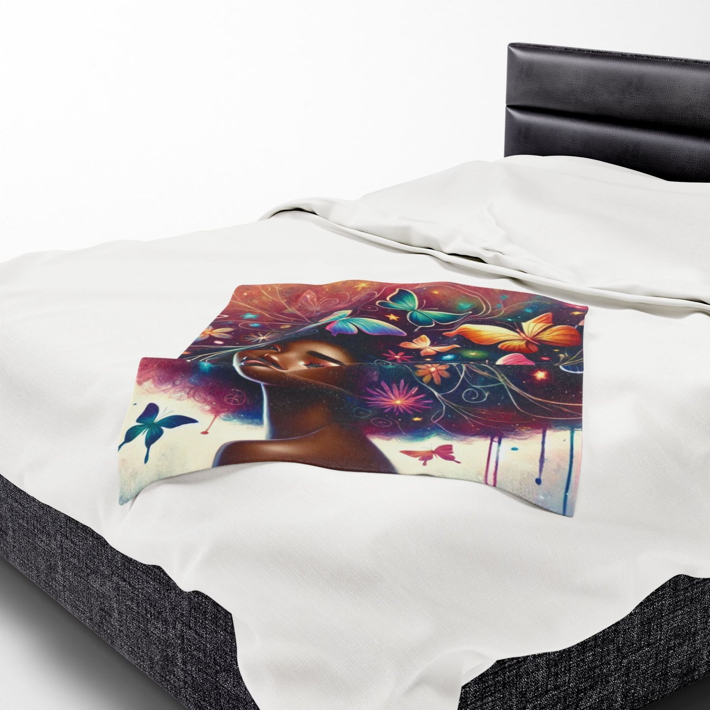 Butterfly Crowned - Velveteen Plush Blanket