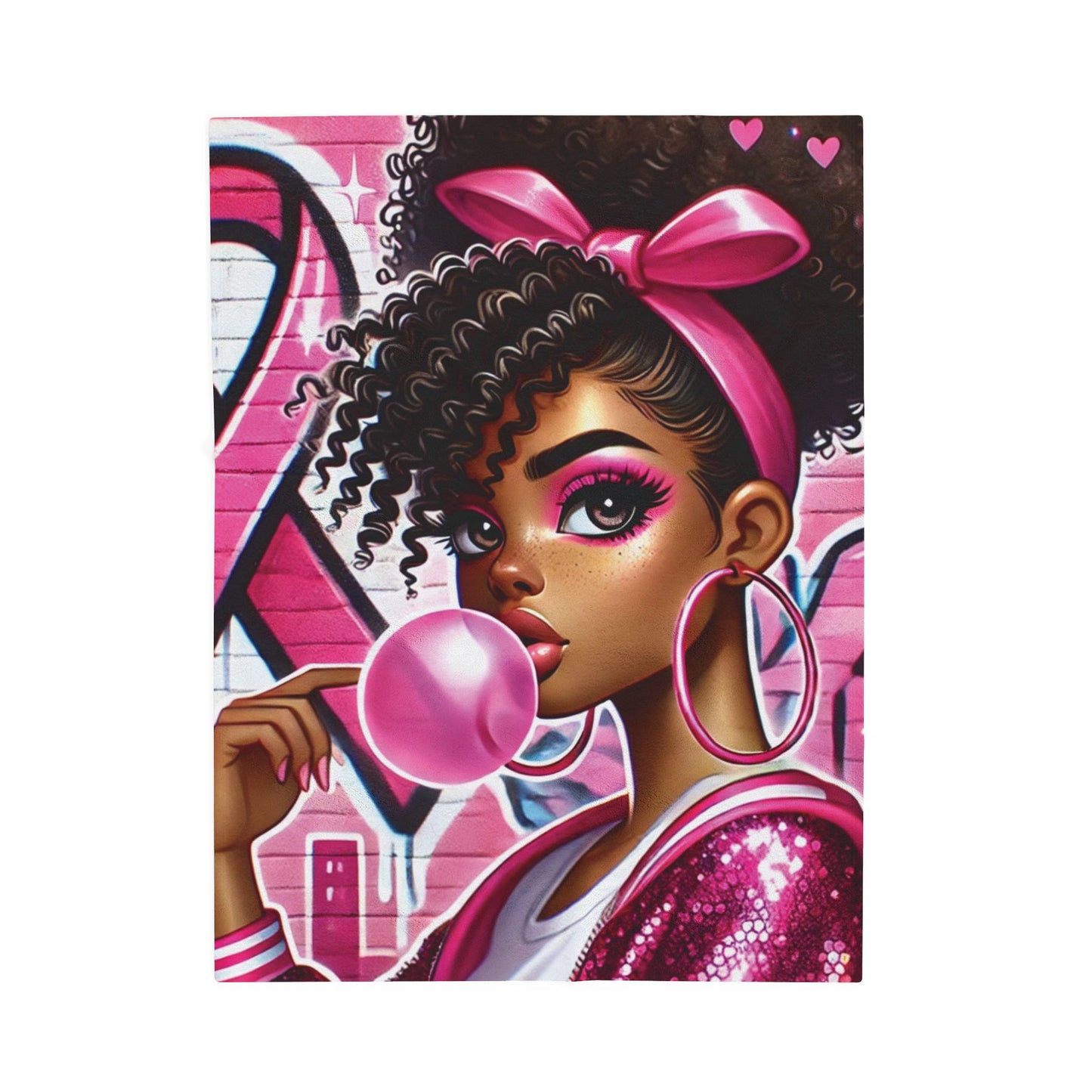 Pink Attitude - Velveteen Plush Blanket