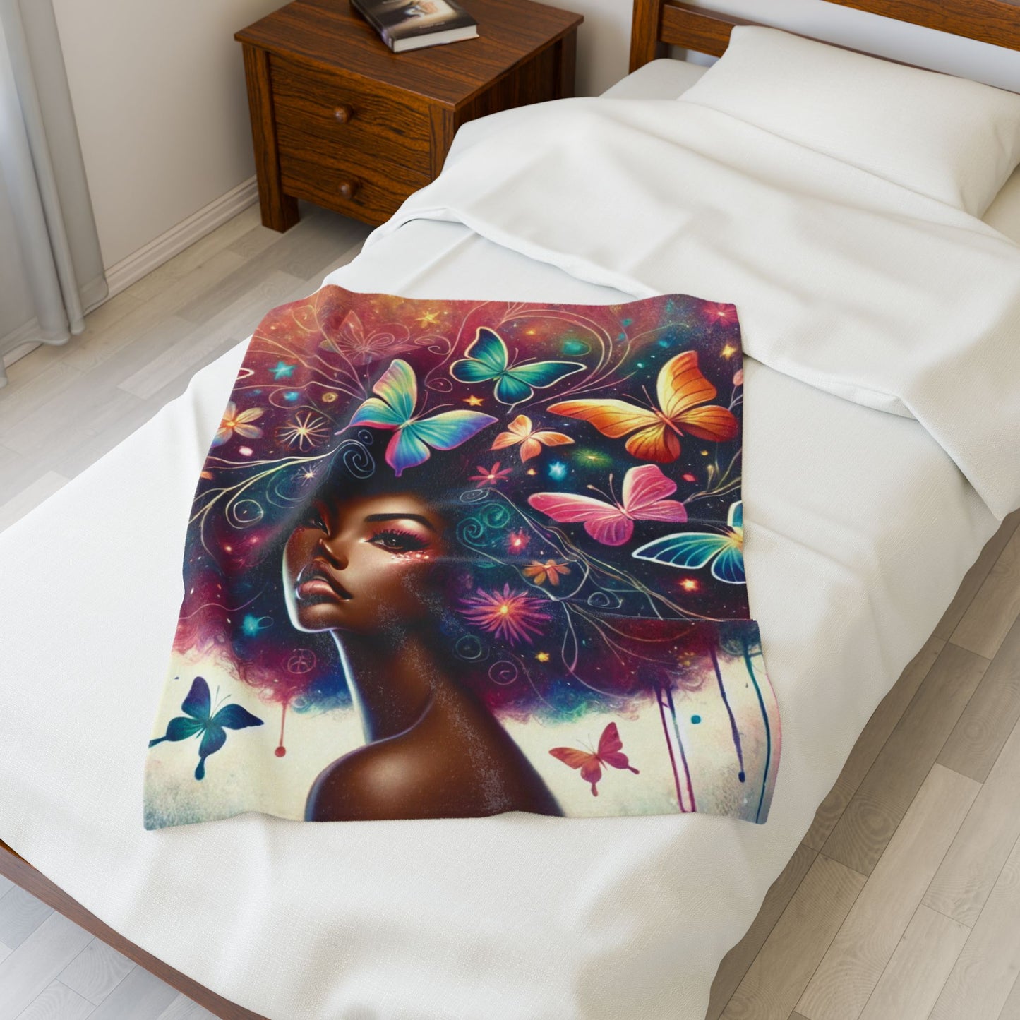 Butterfly Crowned - Velveteen Plush Blanket