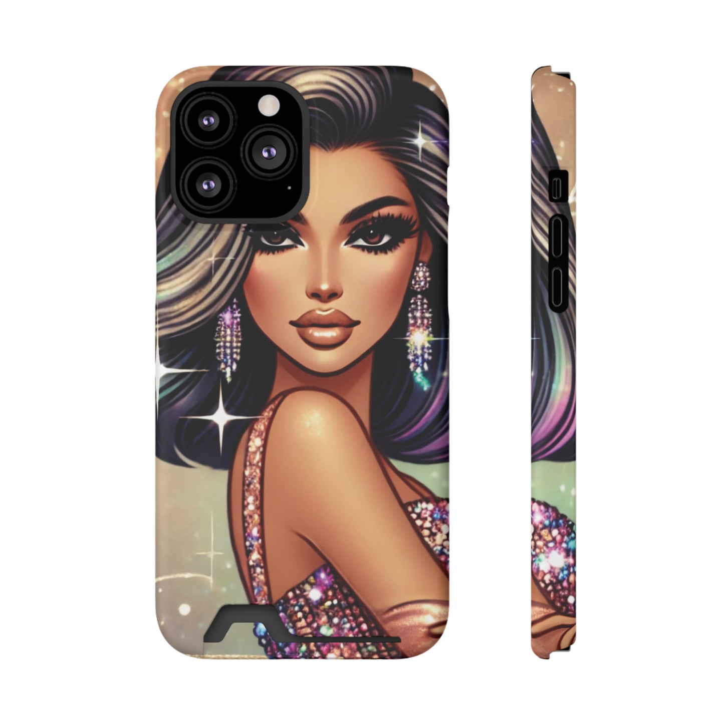"Stunning" - Phone Case With Card Holder - Creatively Designed Shop