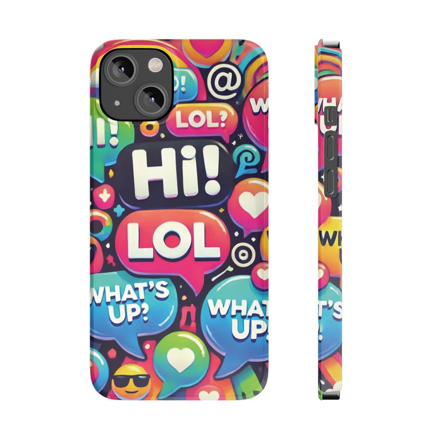 "Text Bubbles" - Slim Phone Cases - Creatively Designed Shop