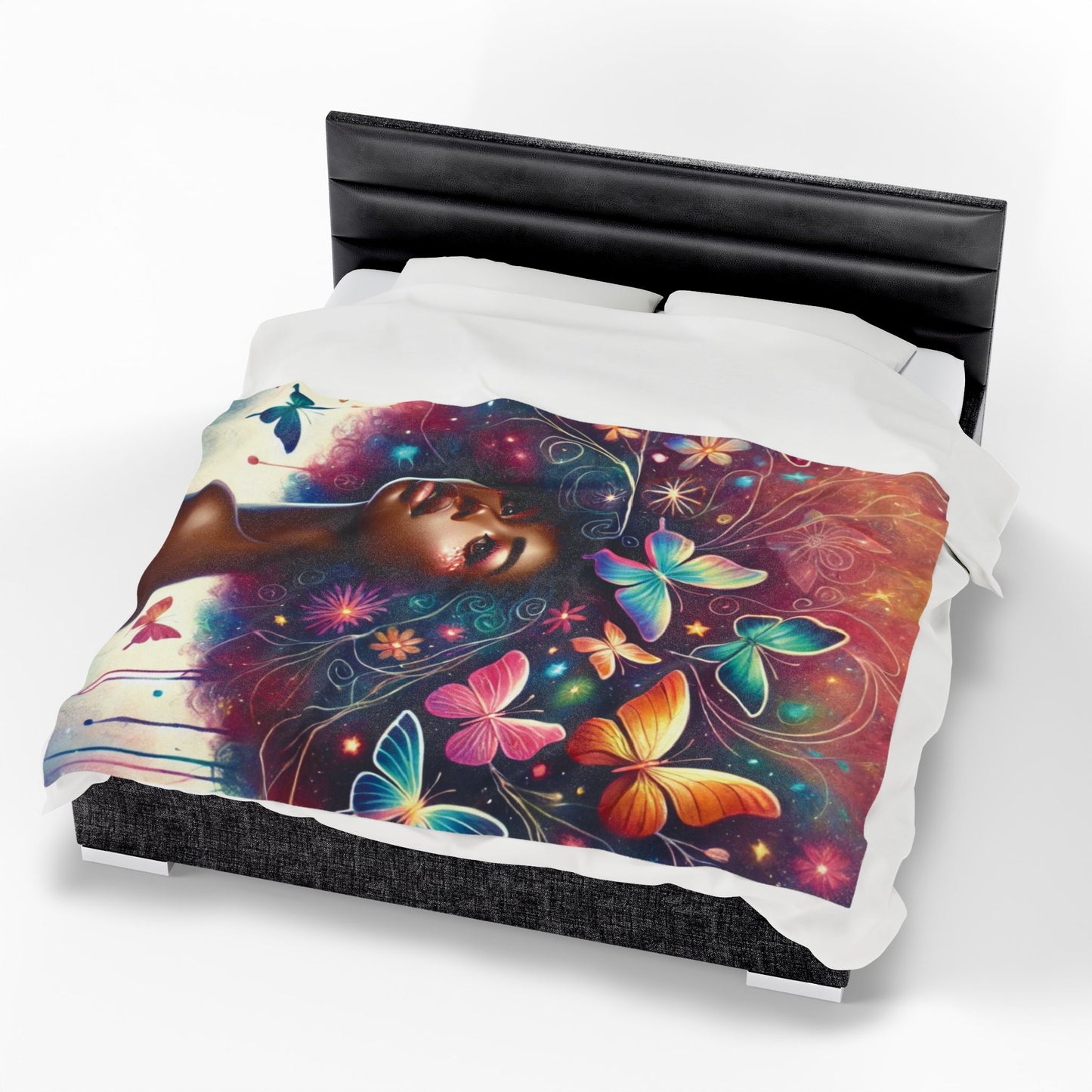 Butterfly Crowned - Velveteen Plush Blanket