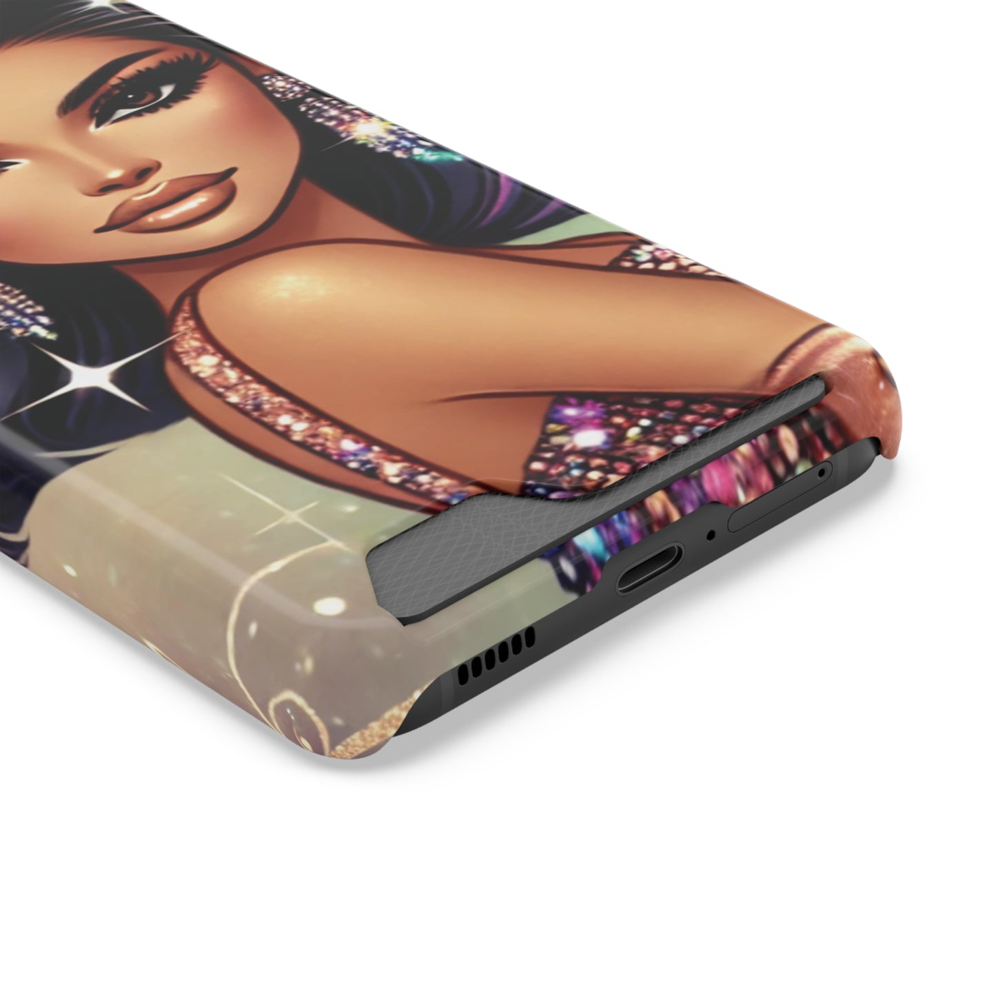 "Stunning" - Phone Case With Card Holder - Creatively Designed Shop