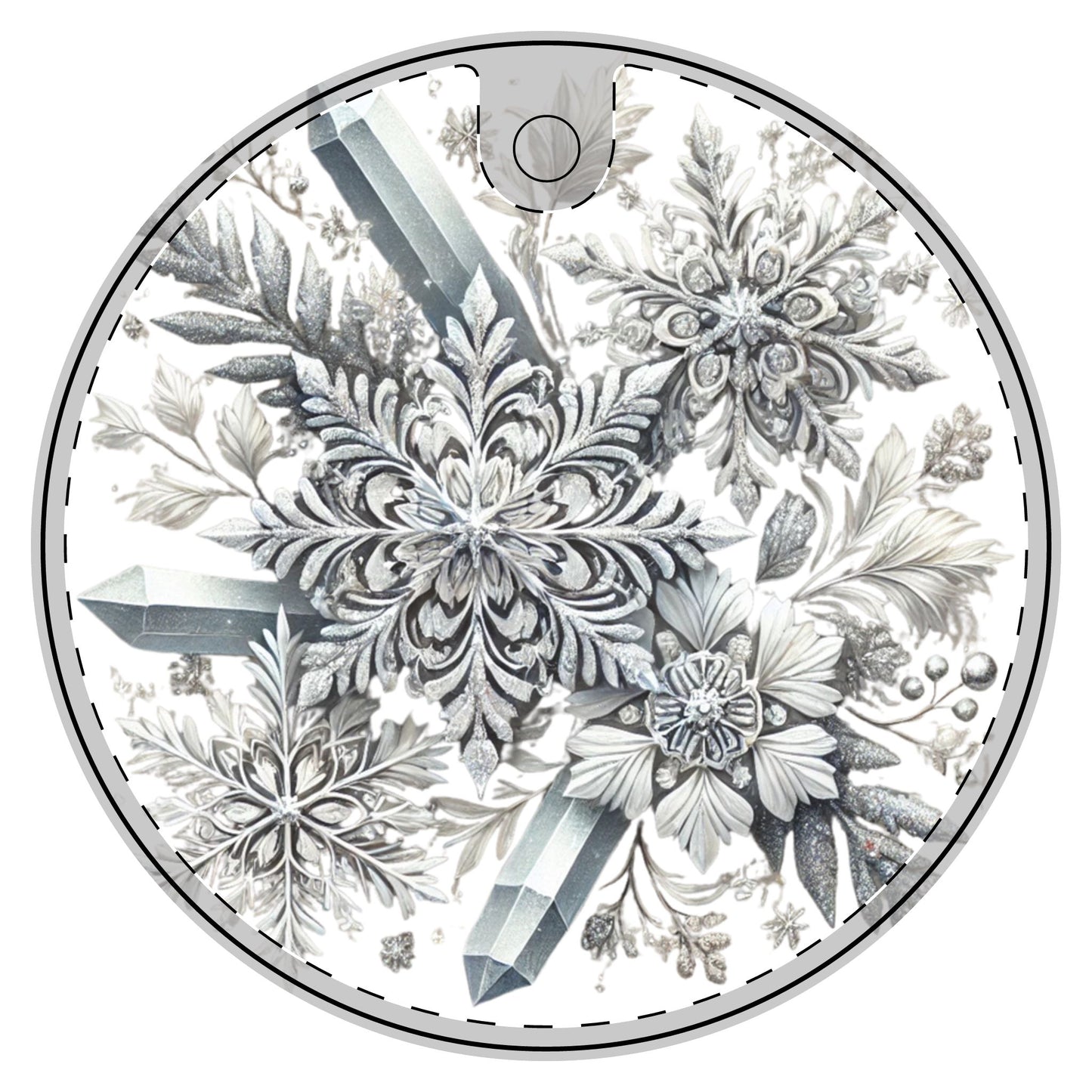 Snowflakes & Ice Crystals - Ceramic Decoration Ornament, (1pc) - Creatively Designed Shop