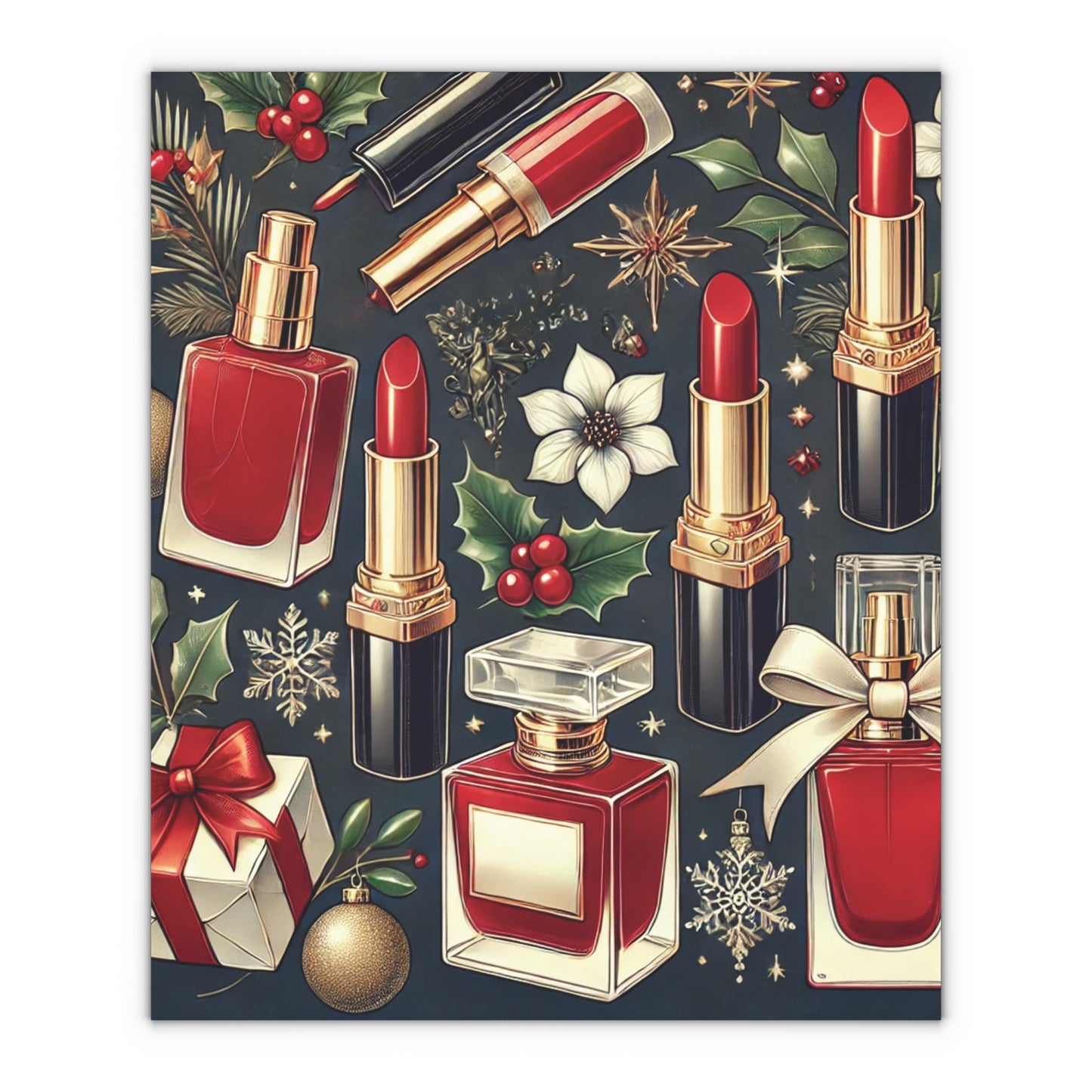 Christmas Glam Makeup Essentials - Gift Wrapping Paper Sheets, 1pc - Creatively Designed Shop