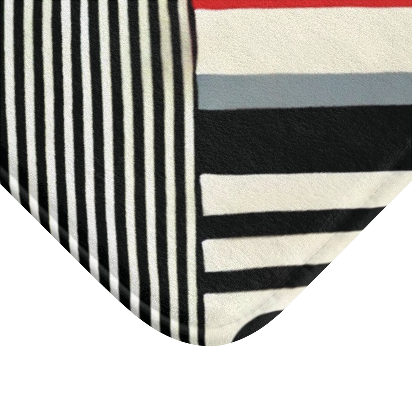 Red, Black & White Abstract - Bath Mat