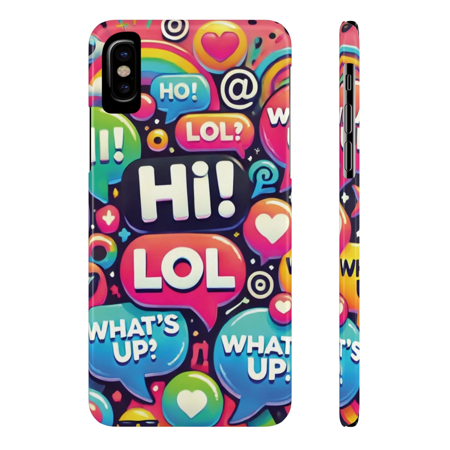 "Text Bubbles" - Slim Phone Cases - Creatively Designed Shop