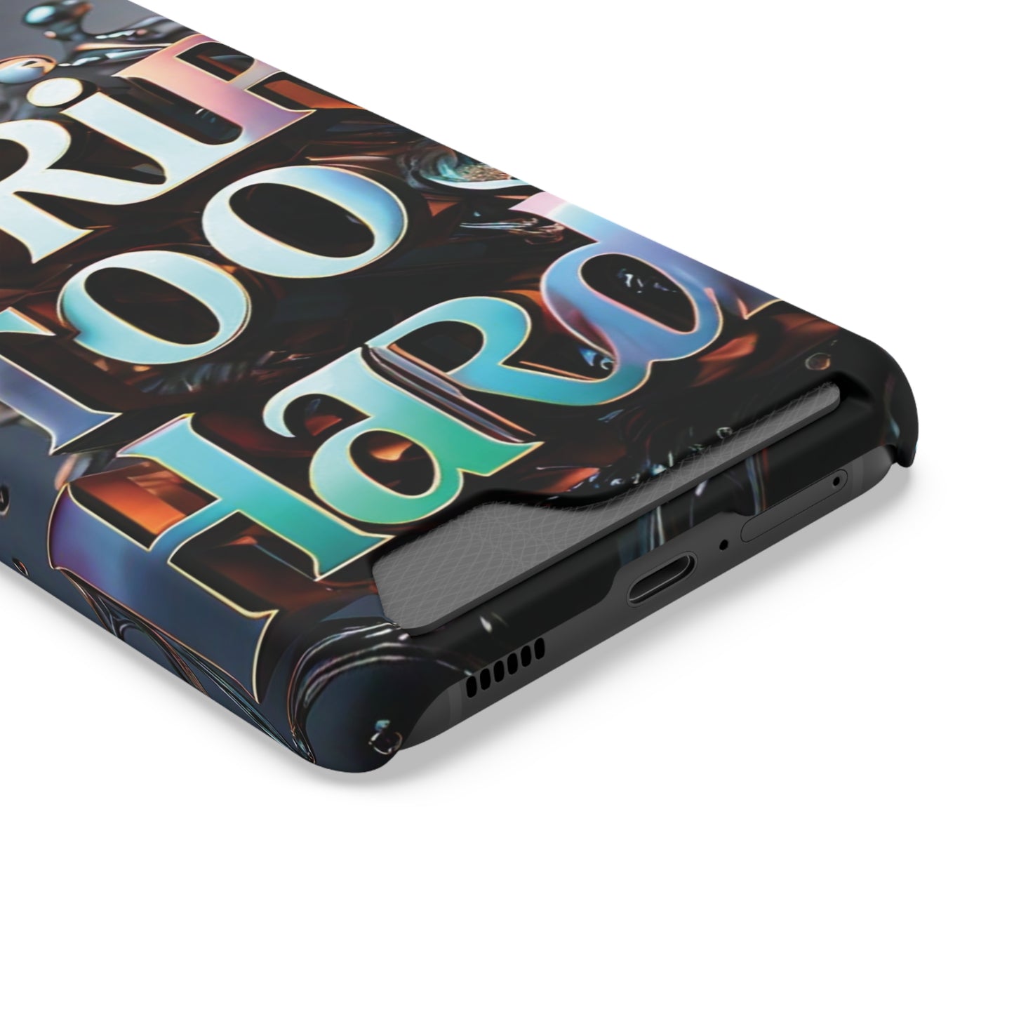 "Drip Too Hard" - Phone Case With Card Holder - Creatively Designed Shop
