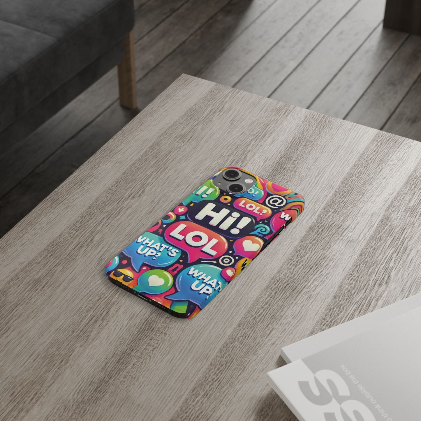 "Text Bubbles" - Slim Phone Cases - Creatively Designed Shop