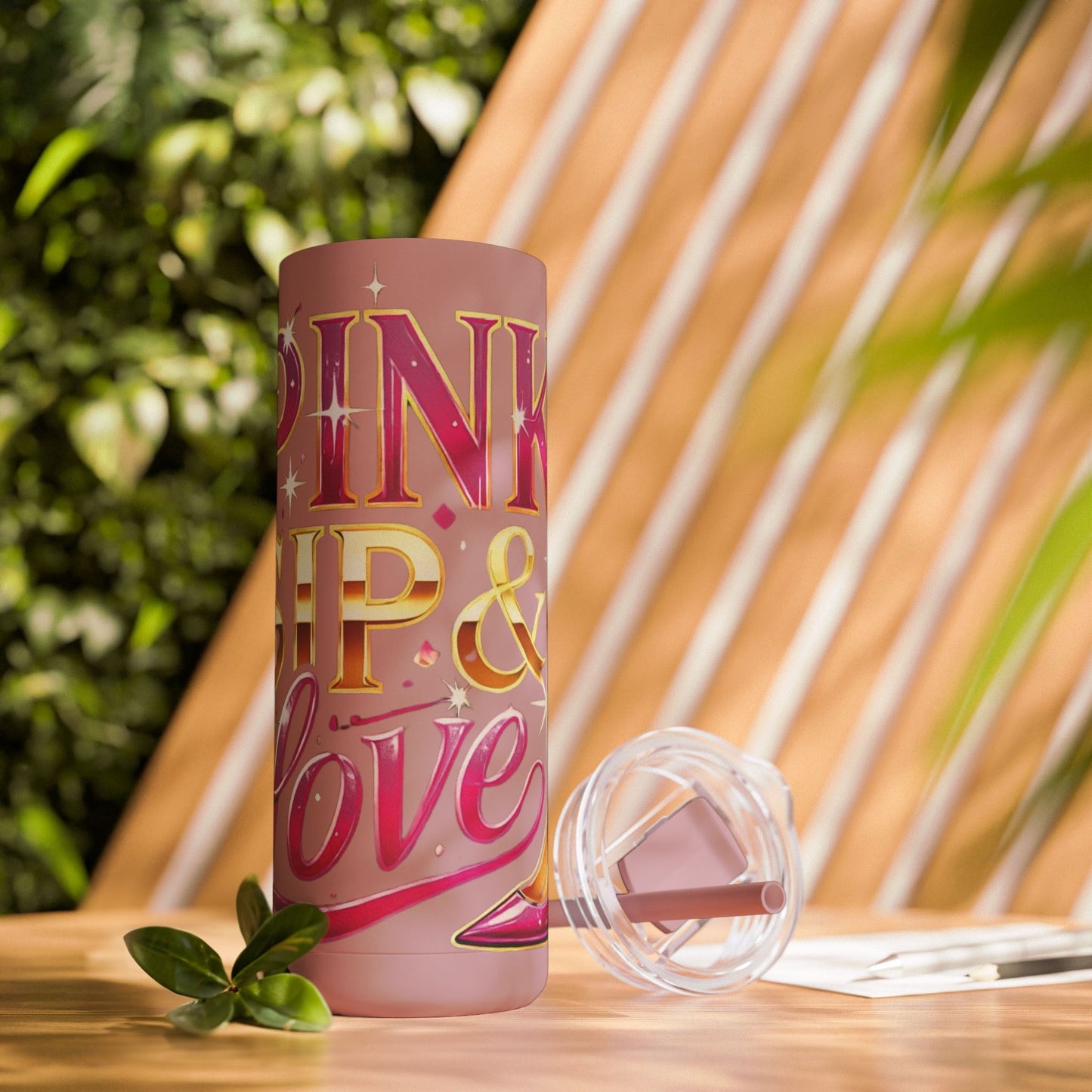 Pink, Sip & Love - Maars Maker Skinny Matte Tumbler, 20oz - Creatively Designed Shop