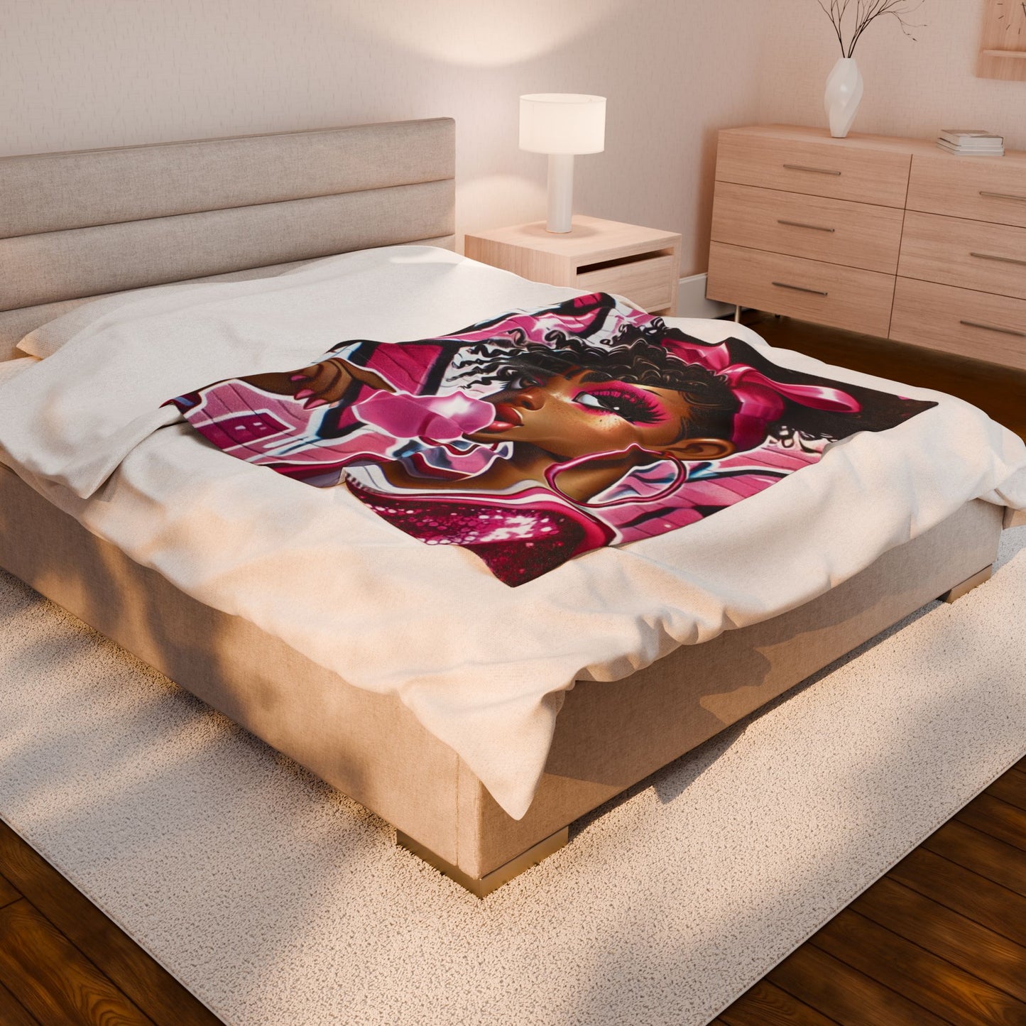 Pink Attitude - Velveteen Plush Blanket