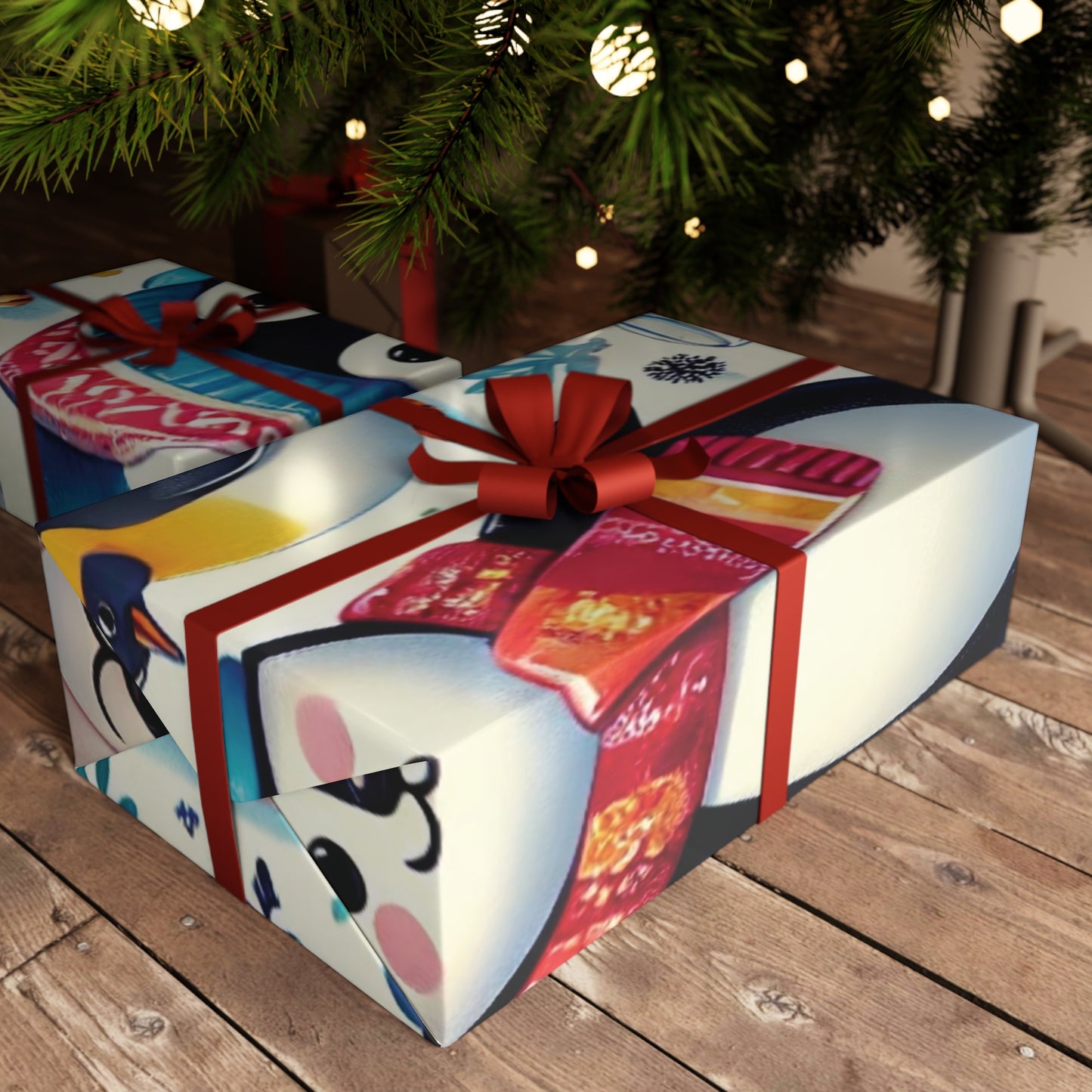 Penguins & Polar Bears - Gift Wrapping Paper Sheets, 1pc - Creatively Designed Shop