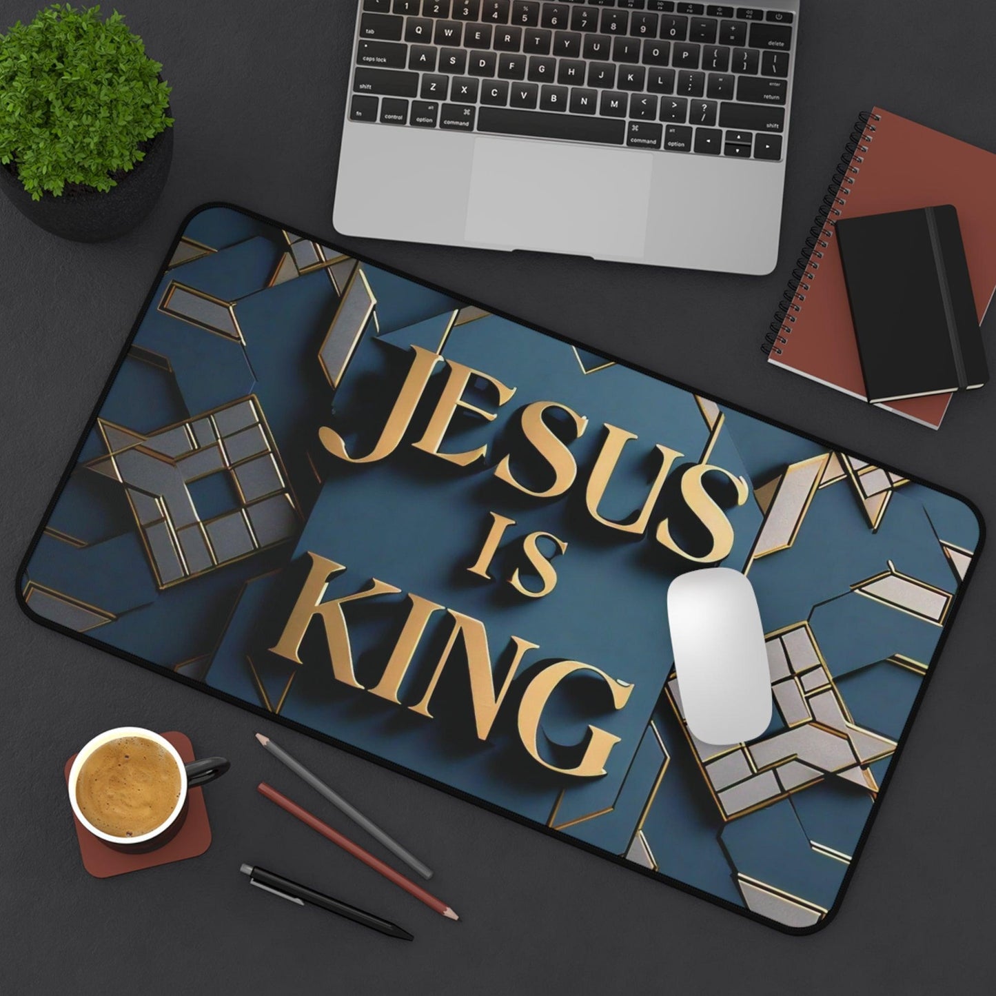 "Jesus is King" - Desk Mat - Creatively Designed Shop