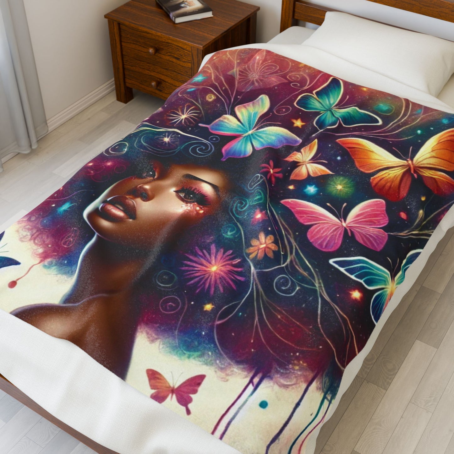 Butterfly Crowned - Velveteen Plush Blanket