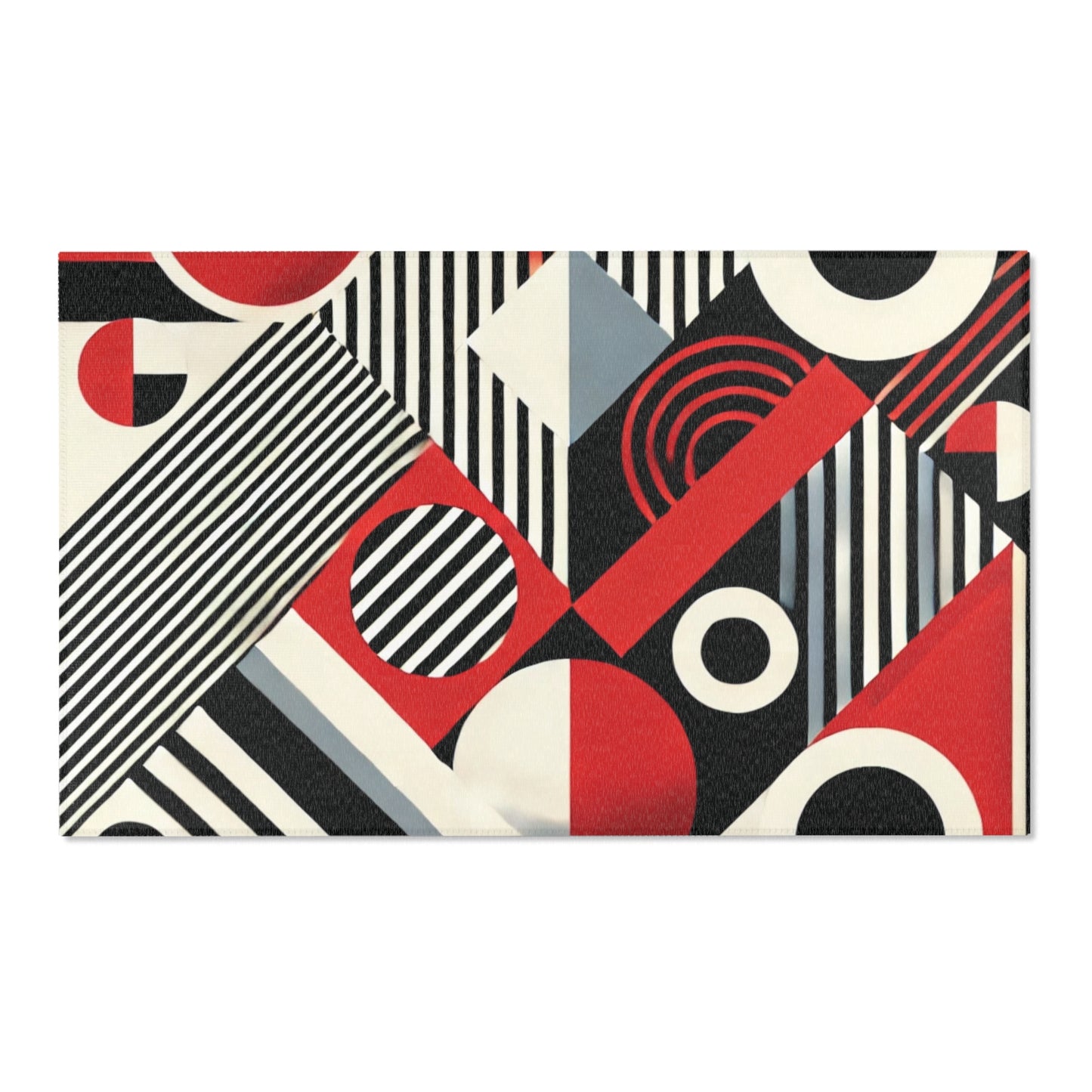 Red, Black & White Abstract - Area Rugs - Creatively Designed Shop