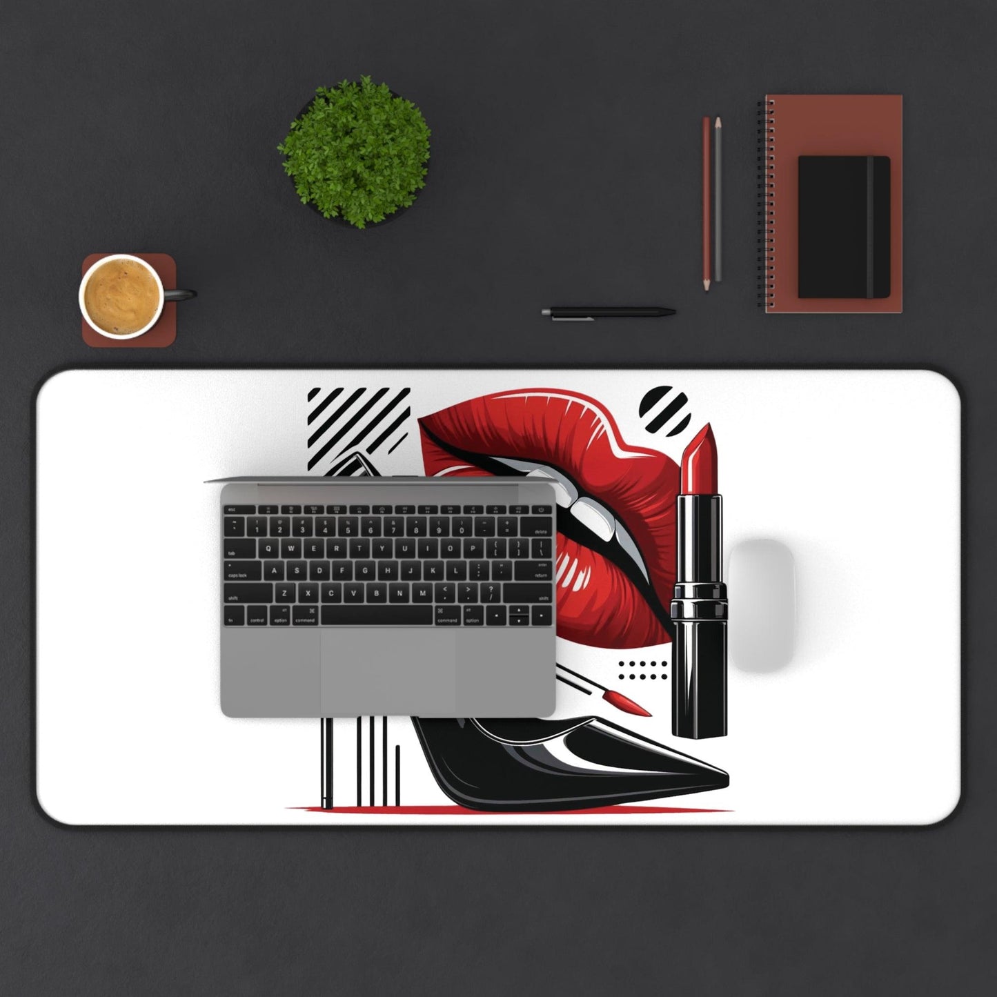 "Red & Black Beauty" - Desk Mat - Creatively Designed Shop