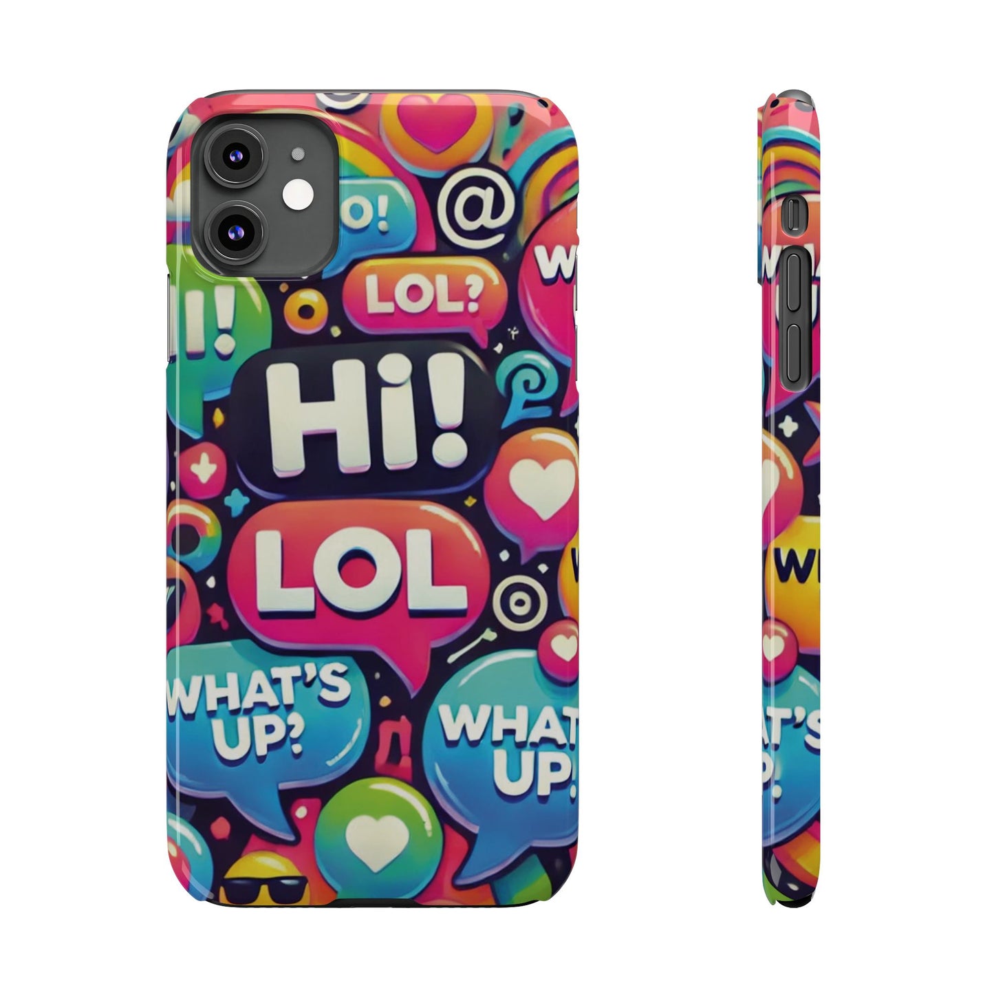 "Text Bubbles" - Slim Phone Cases - Creatively Designed Shop
