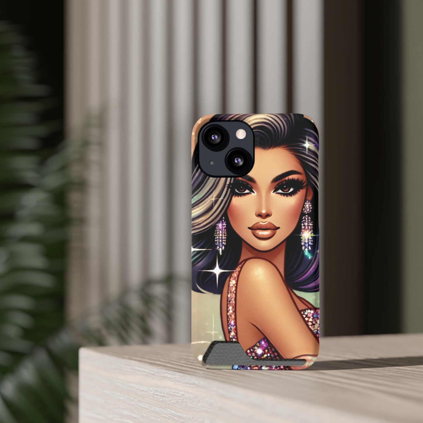 "Stunning" - Phone Case With Card Holder - Creatively Designed Shop
