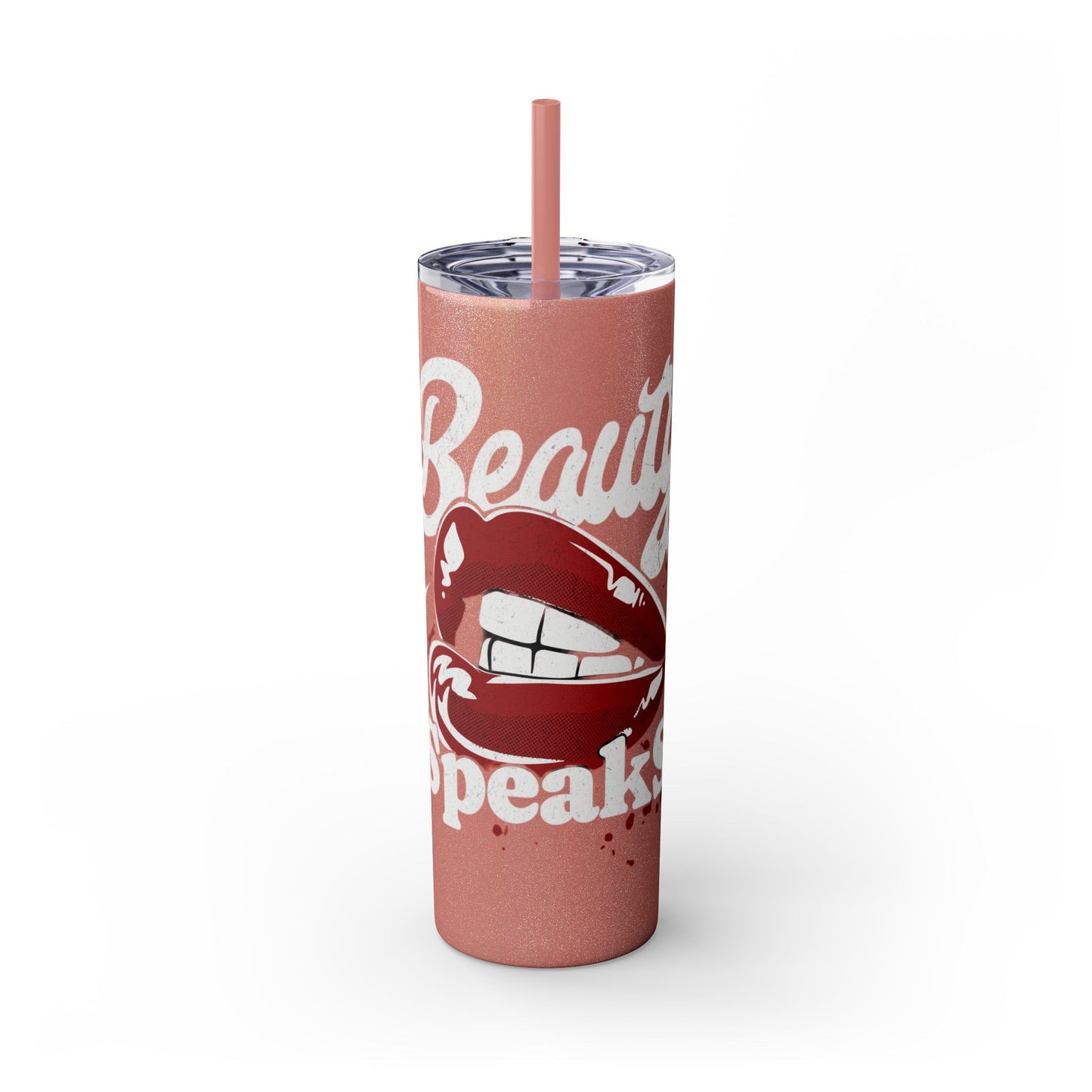 Beauty Speaks - Skinny Tumbler with Straw, 20oz - Creatively Designed Shop