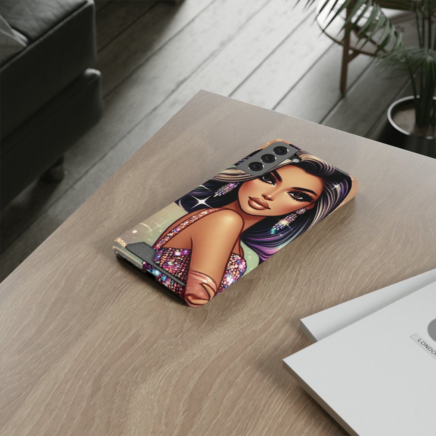 "Stunning" - Phone Case With Card Holder - Creatively Designed Shop