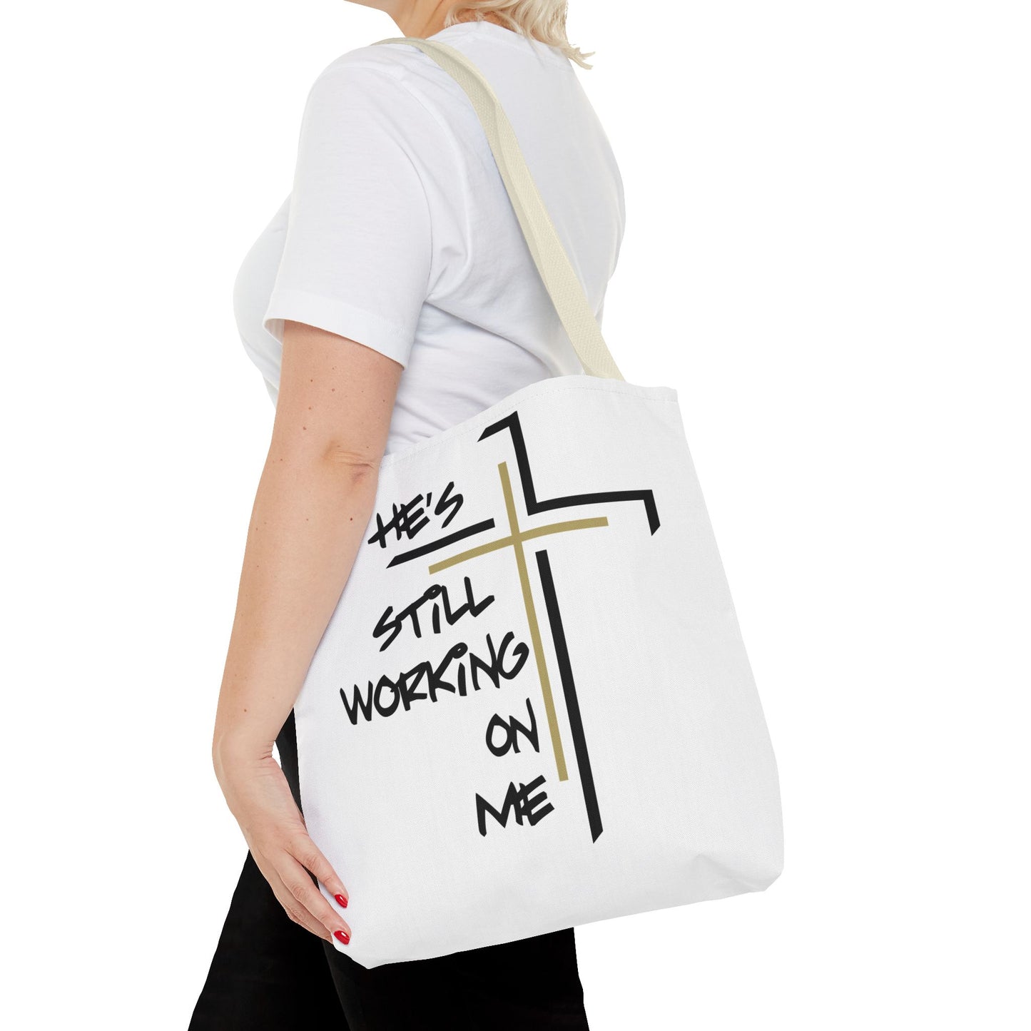 He's Still Working On Me - Tote Bag (AOP) - Creatively Designed Shop