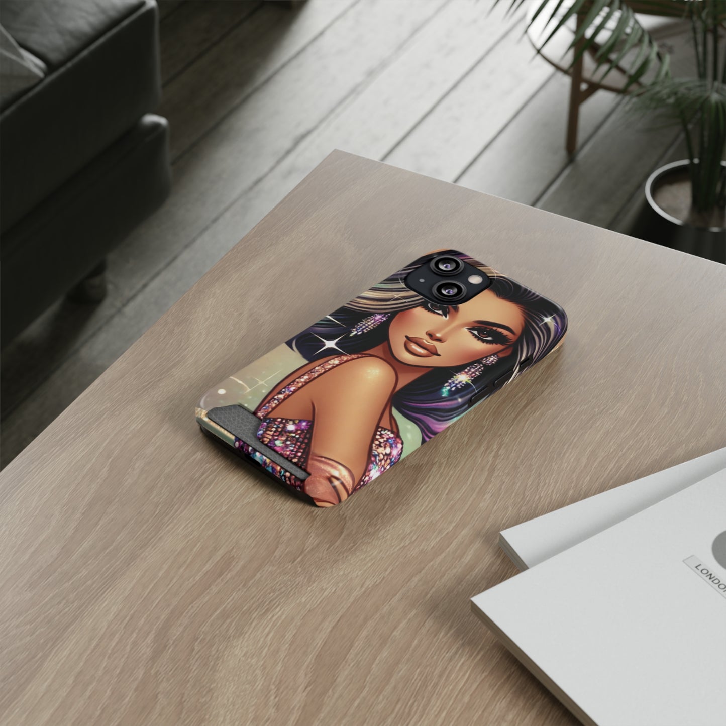 "Stunning" - Phone Case With Card Holder - Creatively Designed Shop