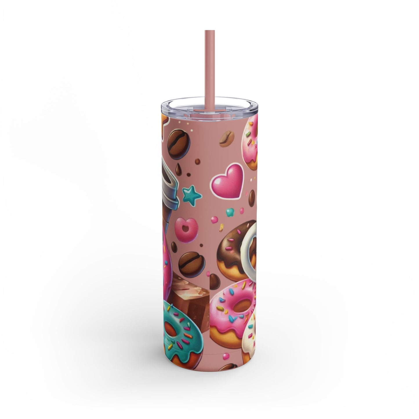 Coffee & Donuts - Maars Maker Skinny Matte Tumbler, 20oz - Creatively Designed Shop