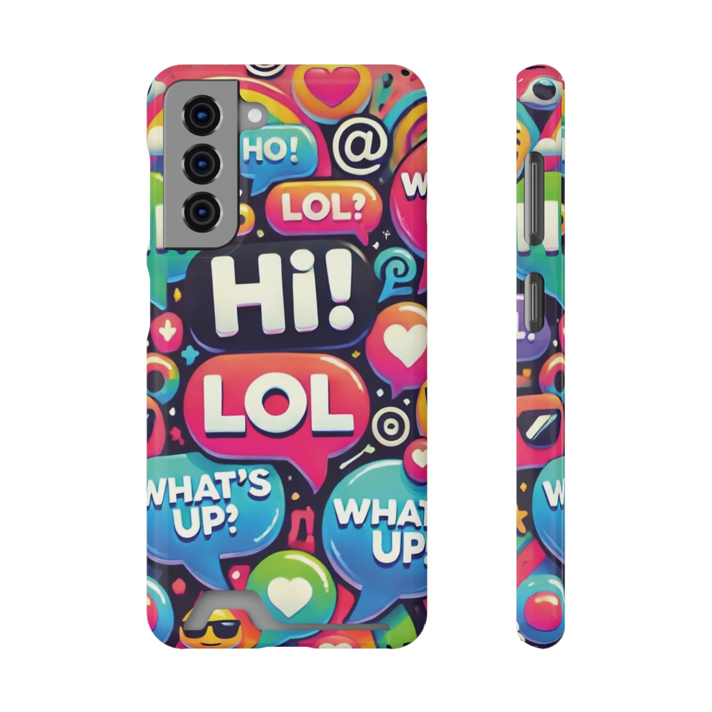 "Text Bubbles" - Phone Case With Card Holder - Creatively Designed Shop