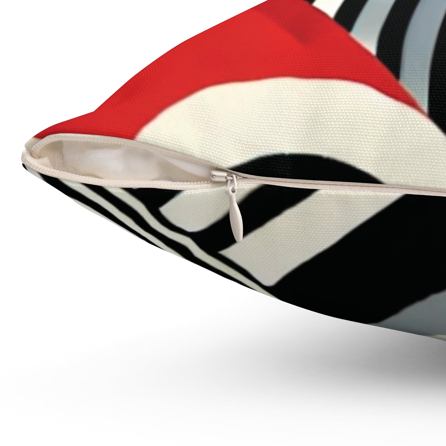 Red, Black & White Abstract - Spun Polyester Square Pillow